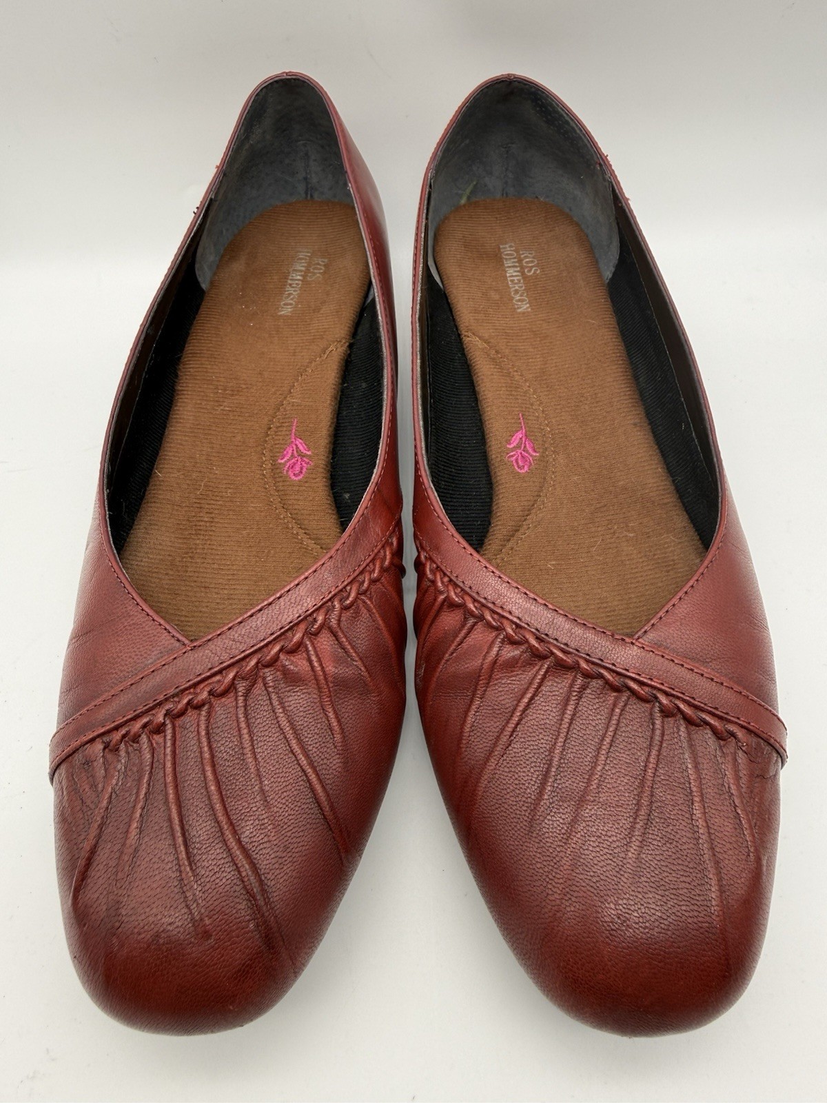 Ros Hommerson Women’s US 9 EU 39/40 Tatum Red Leather Flats Comfort Shoes
