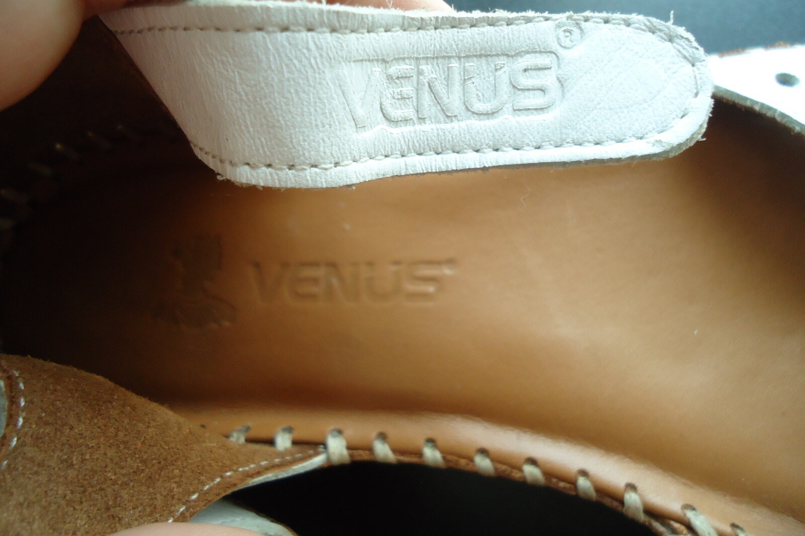 VENUS SAGE Wome’s Strap White Leather Shoes Size-9/39