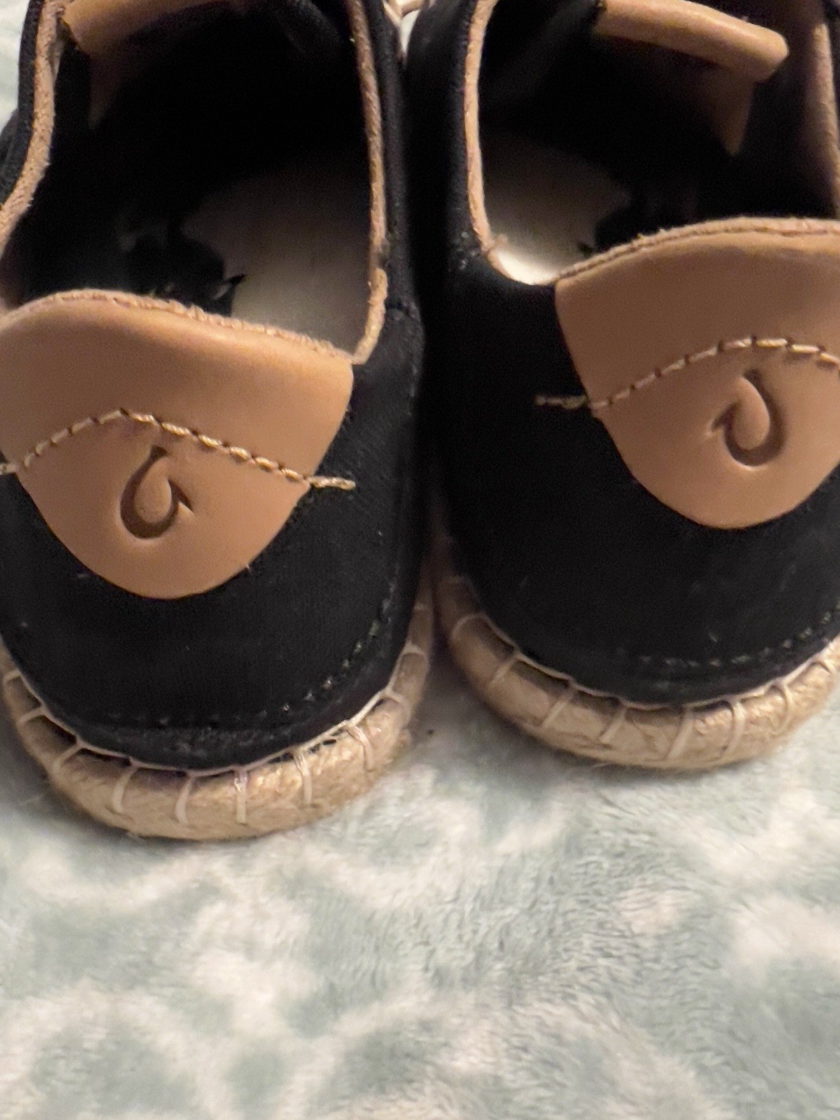 BRAND NEW OluKai Kaula Paa Li Linen Espadrille Black W Size 7.5
