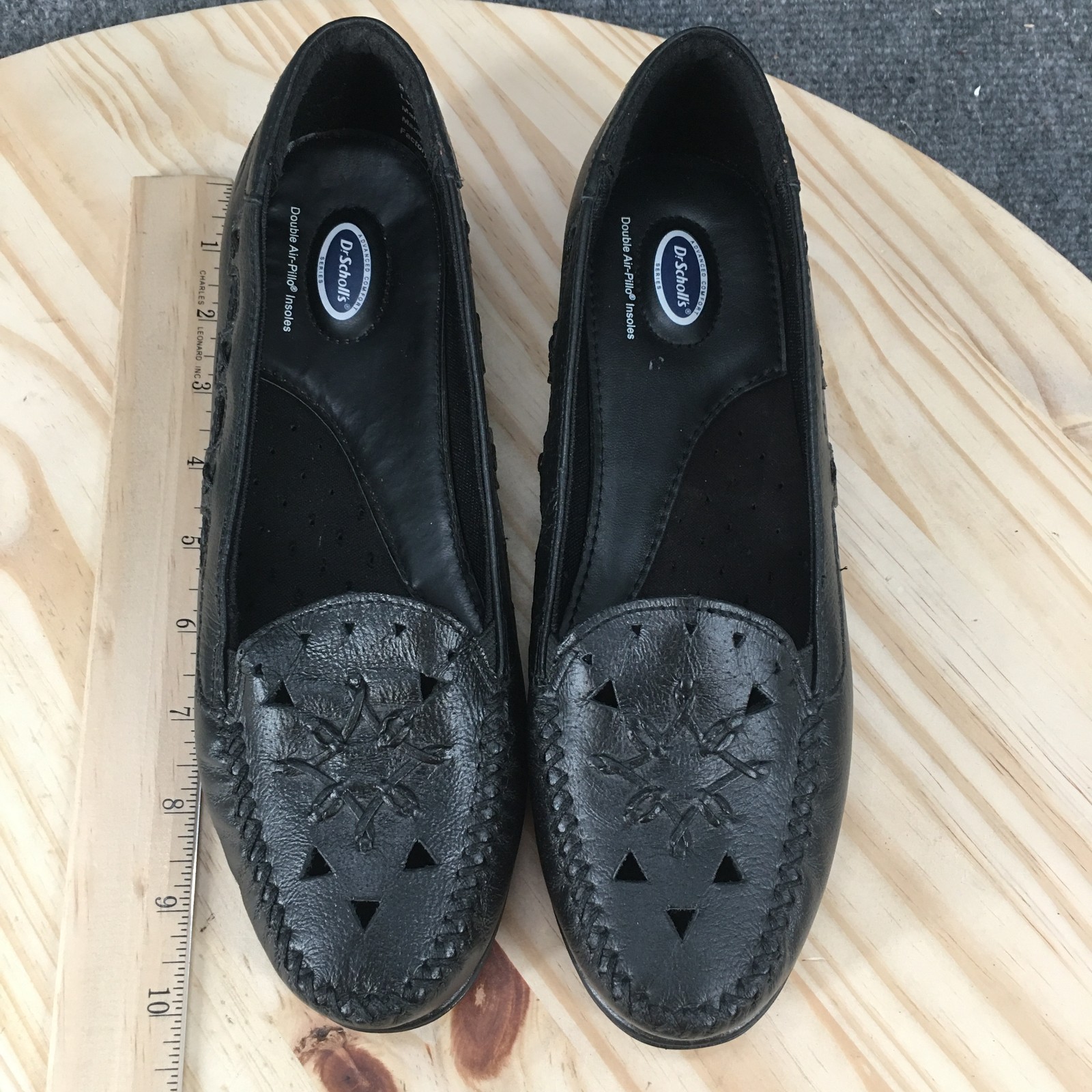 Dr. Scholls Advanced Loafer Shoes Womens 8.5 Wide Casual Low Leather Black