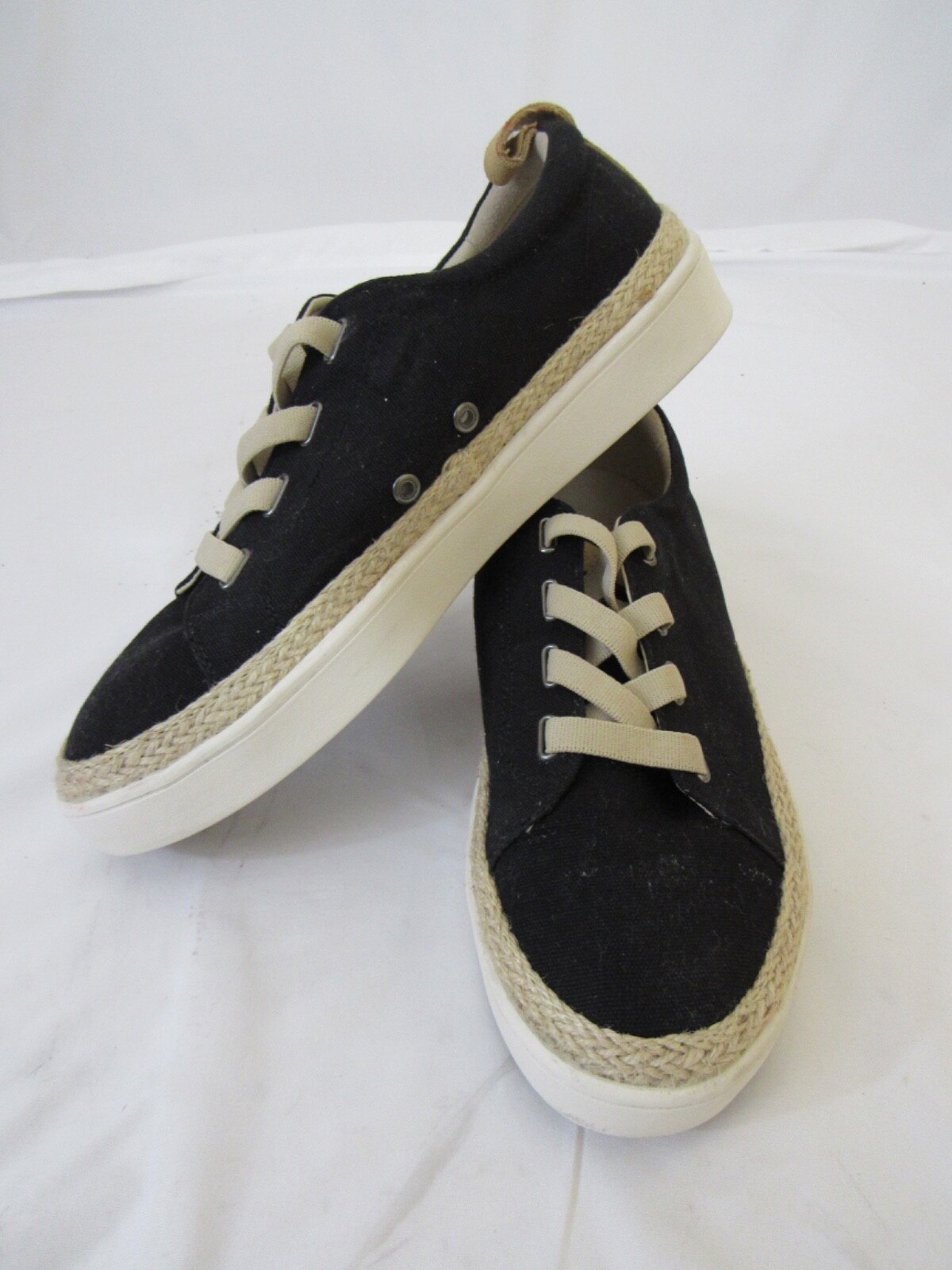 Spenco Women’s Malibu Sneaker Black Espadrille Shoe Comfort Causal Size 10B