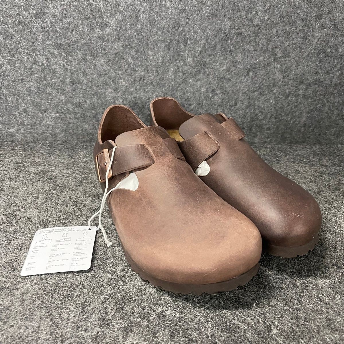 BIRKENSTOCK London Leather Clogs Unisex Size M4/W6 Habana 166533