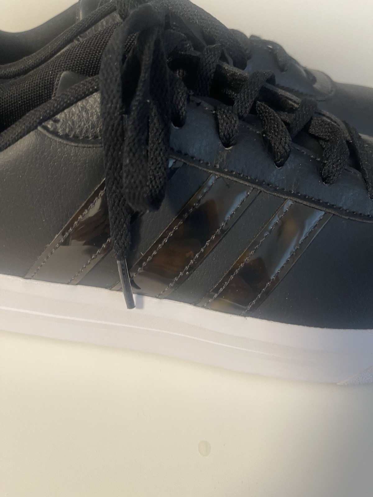 Adidas Grand Court 2.0 Leather Sneaker – Women’s Size 9 – Black/Animal Print