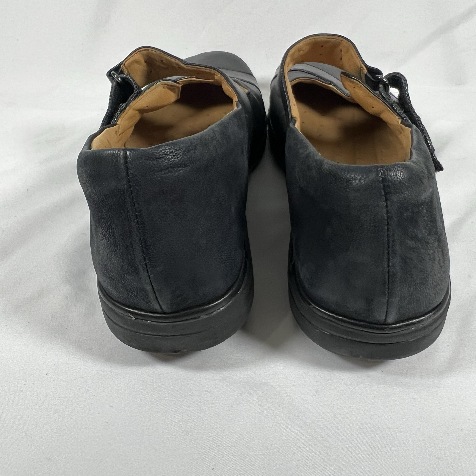 Clarks Unstructured Black Leather Mary Jane Hook Loop Comfort Shoes Women’s 11