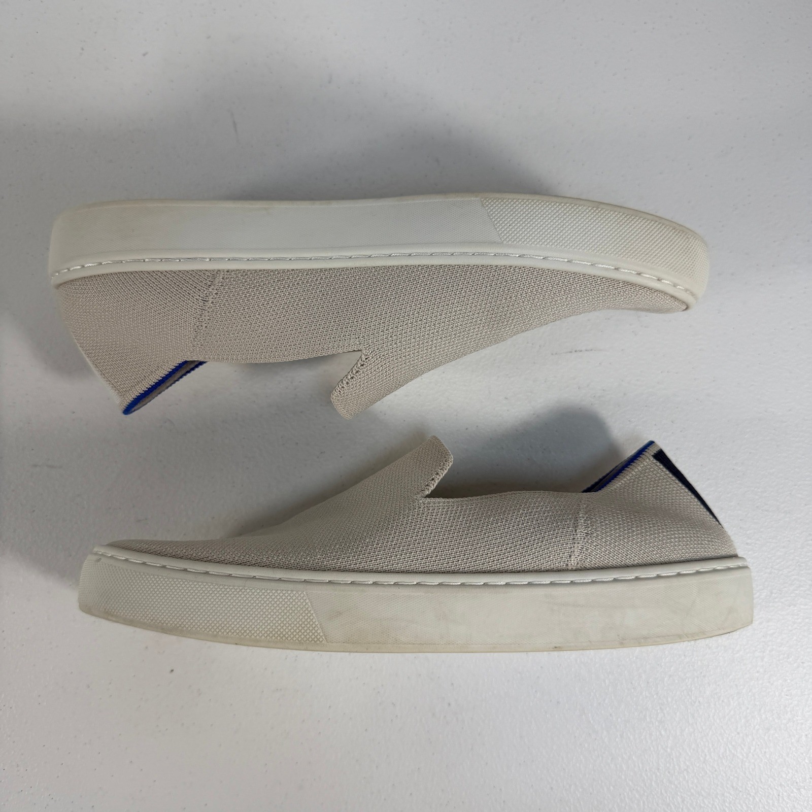 Rothy’s 7.5 Sneakers The Original Slip-On Sustainable Knit Washable Sand Beige