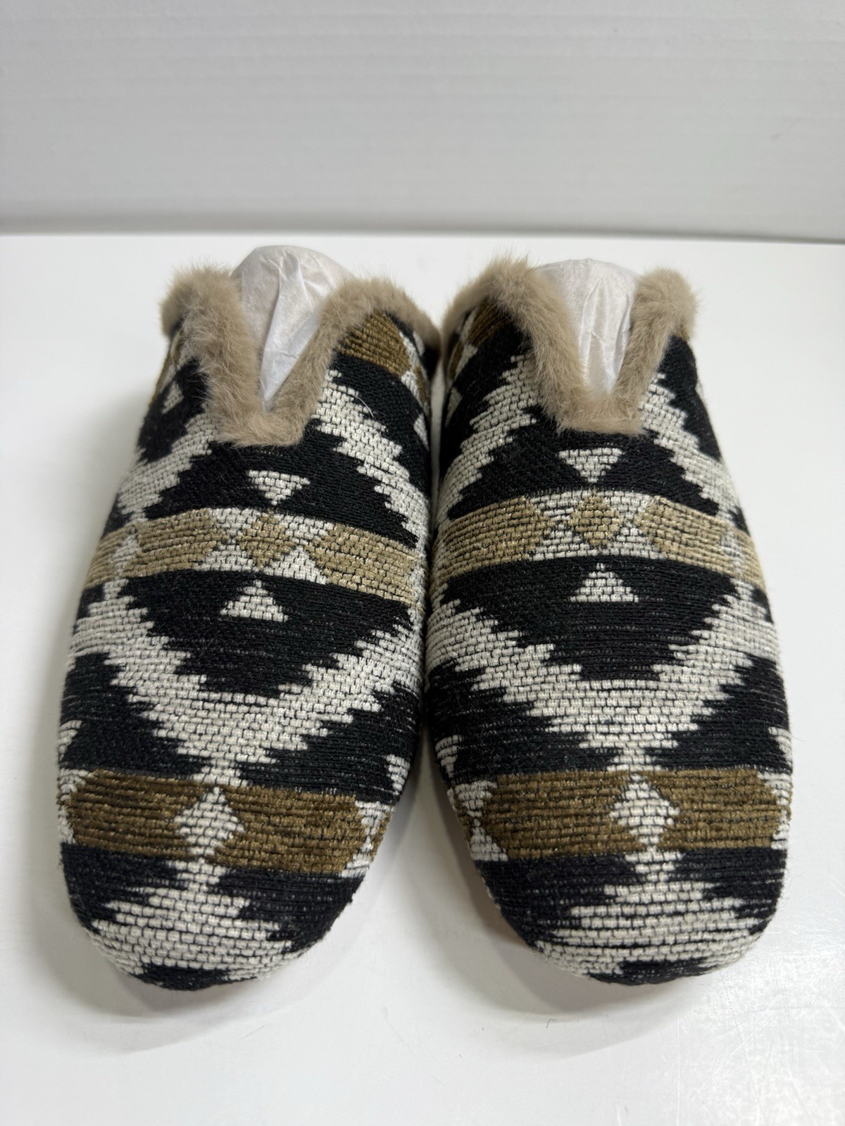 Korks by Kork Ease Size 9M Nile Tan Fuzz Lined Mule Slide Slippers Tan Black NIB