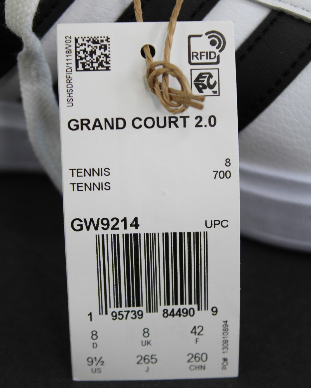 Women’s Size 9.5 Adidas Grand Court 2.0 White and Black Shoes GW9214