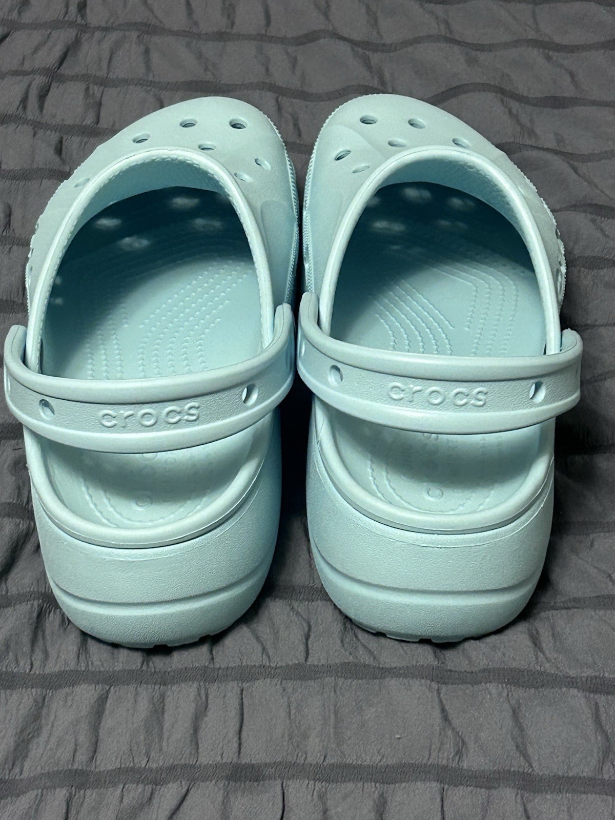 Crocs Baya Platform Clogs Seafoam Womens Sz 9 Beach Walking Park Pool Snap Back