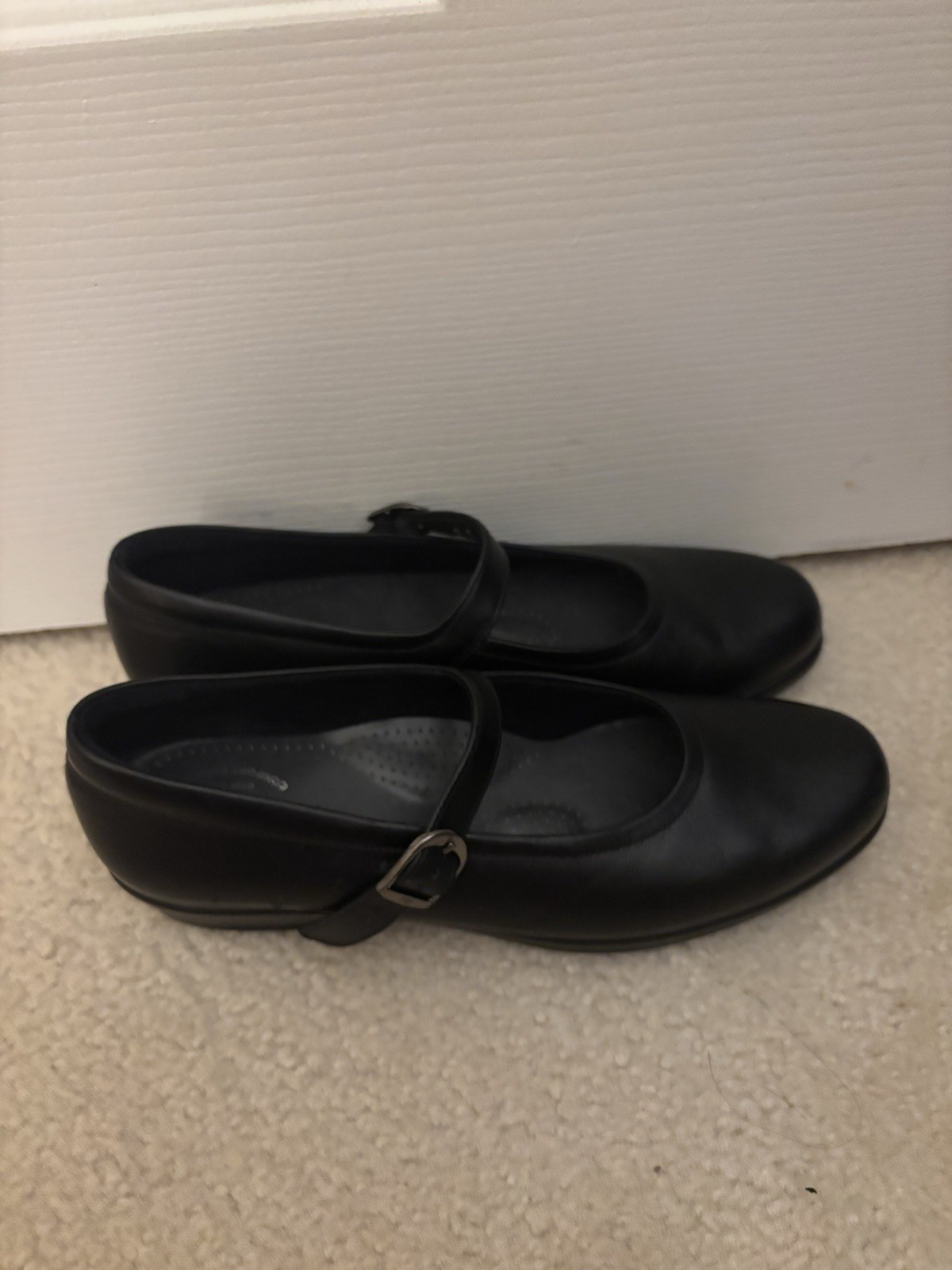SAS Mary Jane Shoes Womens 9 S Buckle Comfort Hook & Loop Leather Black