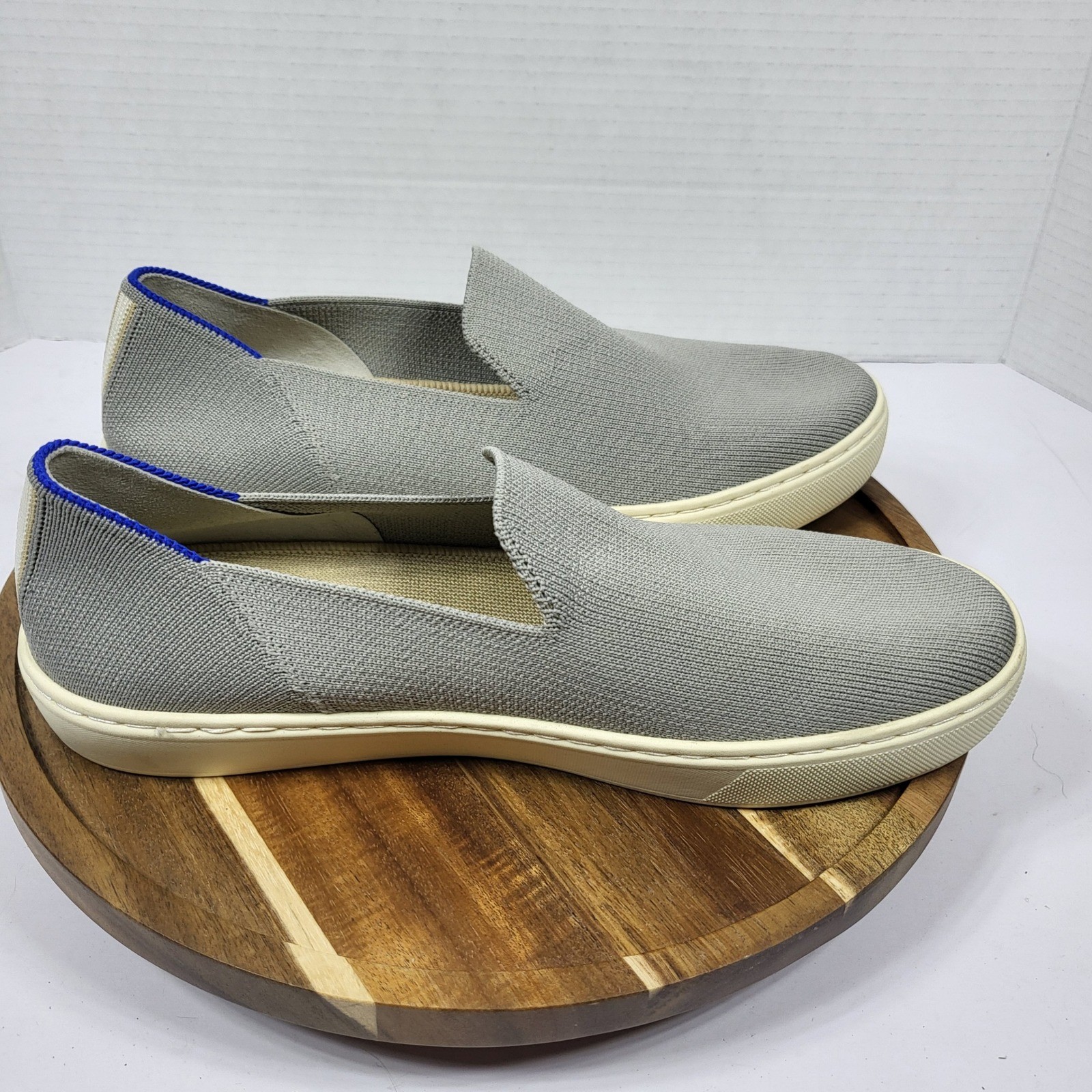 Rothys The Sneaker Slate Grey Womens 8 Slip On Knit Washable Shoes 006-176