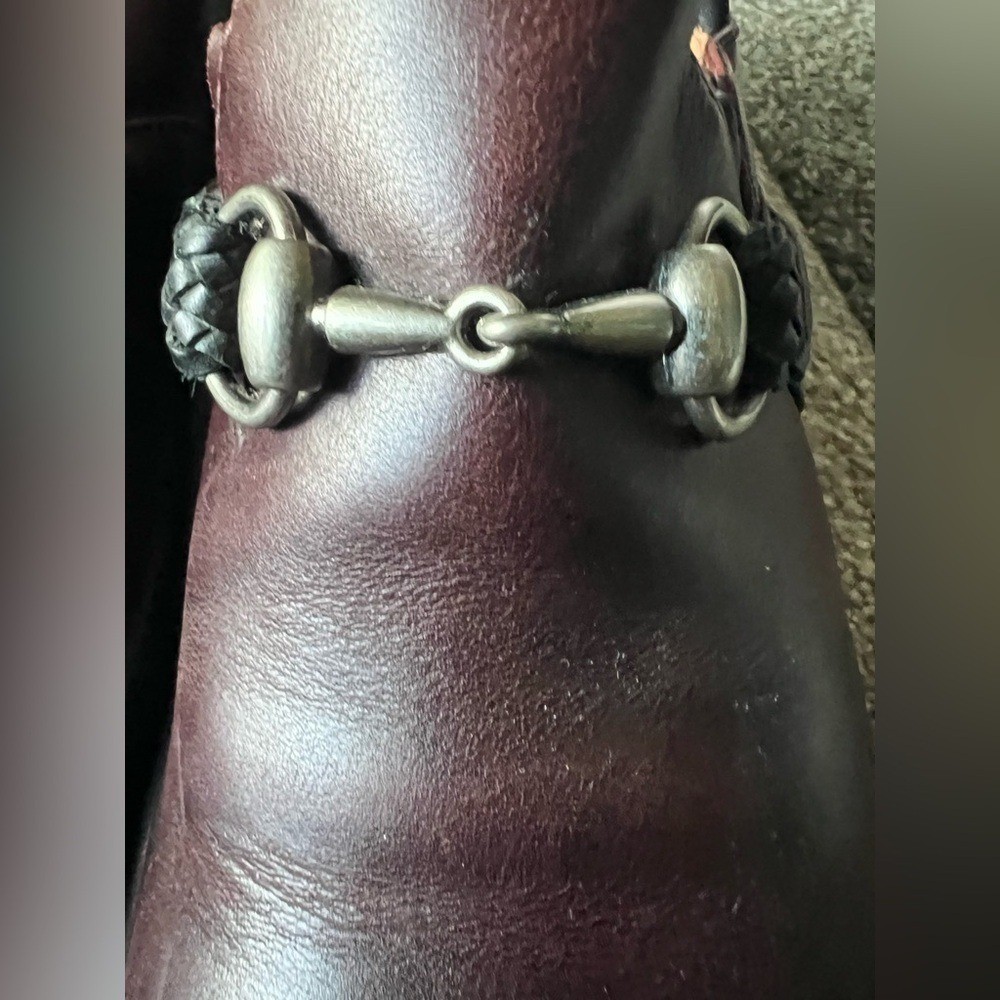 ARIAT 100% Leather Del Mar Slip On Clogs w/Horse Bit Detail – 7.5