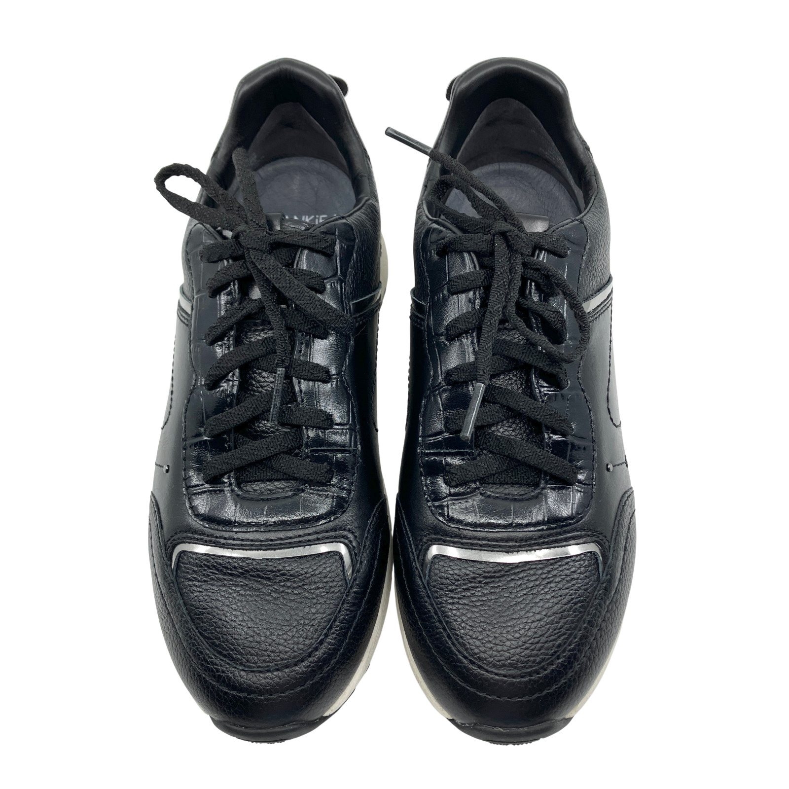 Frankie4 Black Steel Leather Brooklyn Sneakers Size 7.5