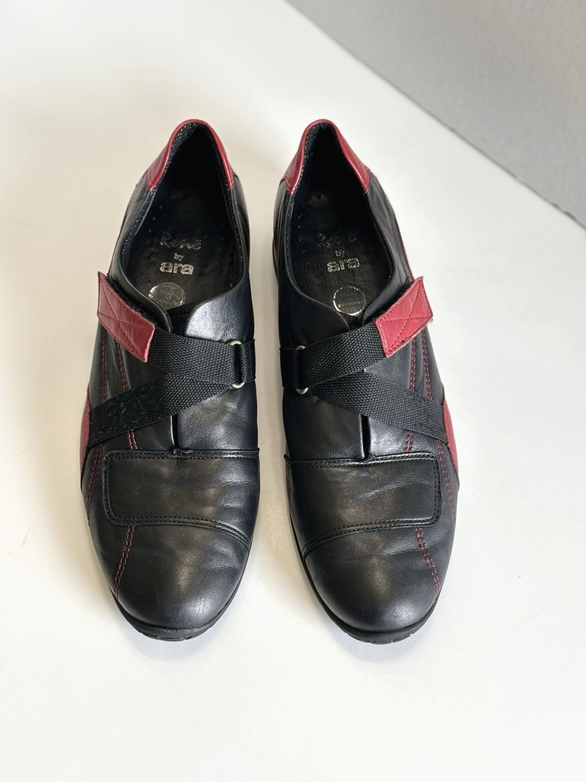 Rene by ARA Womens Black Red Leather Comfort Shoes Size US 8/UK 5.5 Germany Made