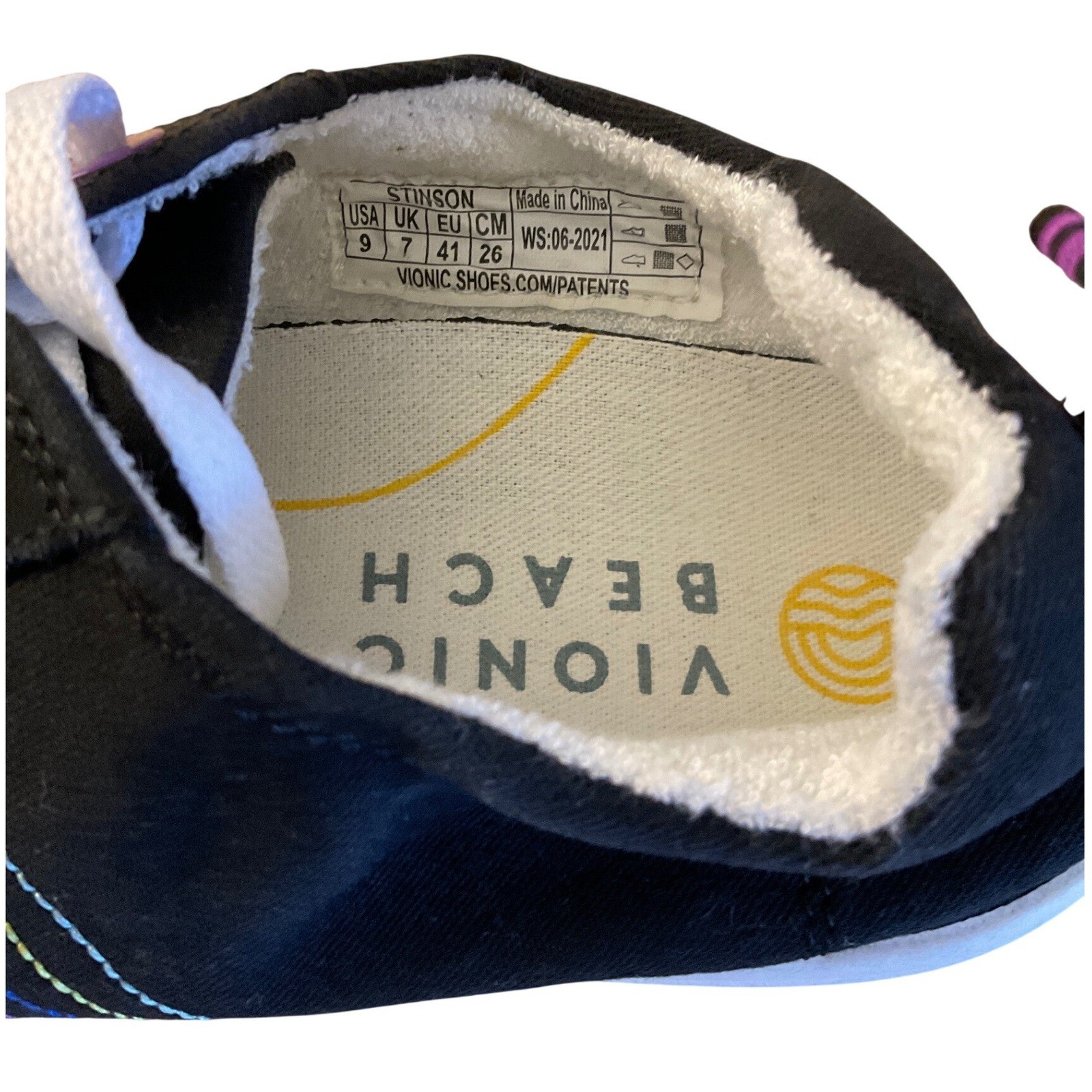 Vionic Beach Stinson Sneakers Rainbow Coastal Casual Comfort Walking Shoe Pride