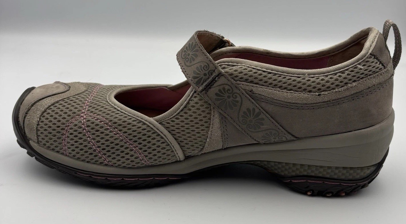 JAMBU Cascade Taupe Leather Mesh Shoes Mary Jane Terra Design Walk Womens Sz 8.5