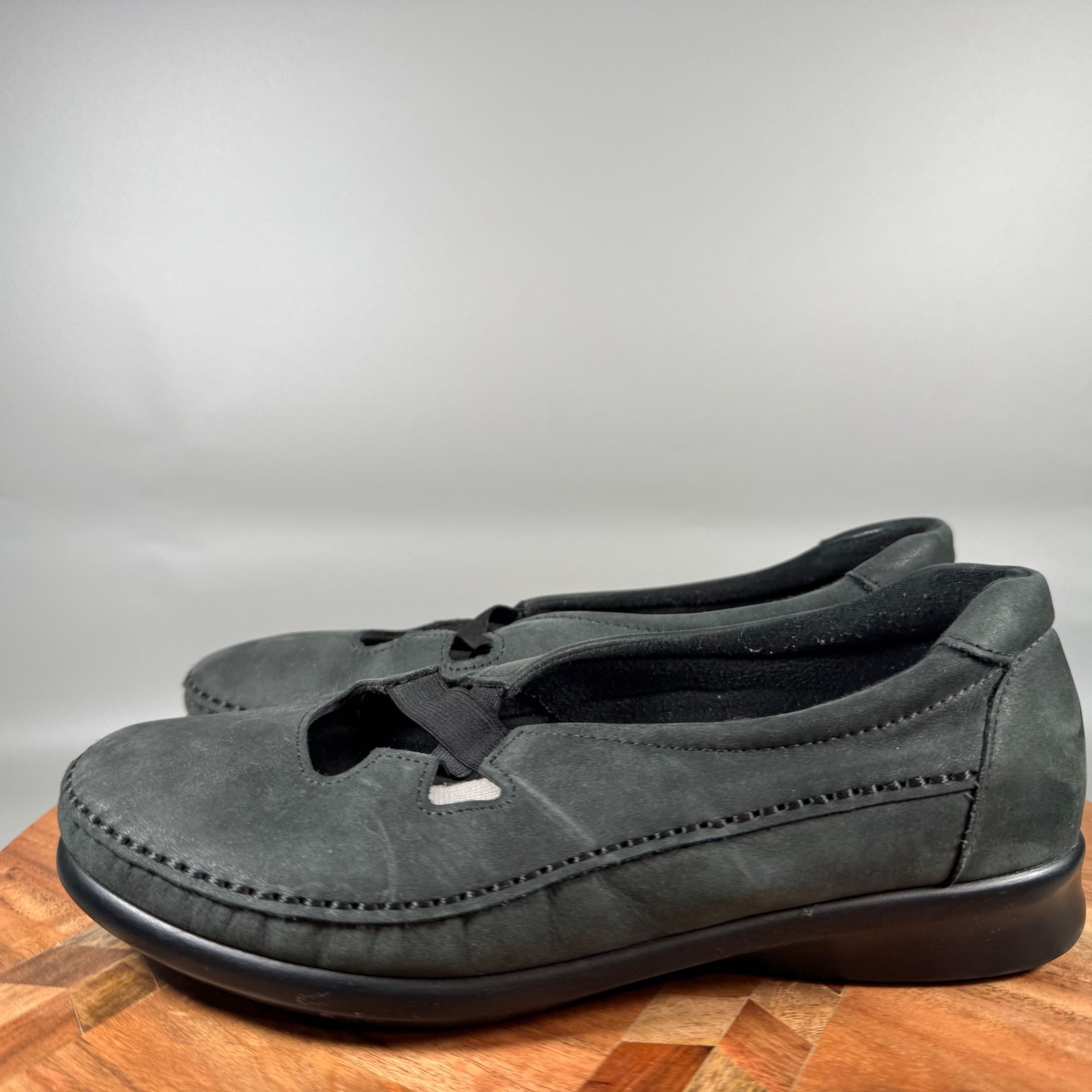 SAS Step Out Black Leather Mary Jane Loafers Tripad Comfort Shoes Womens 8