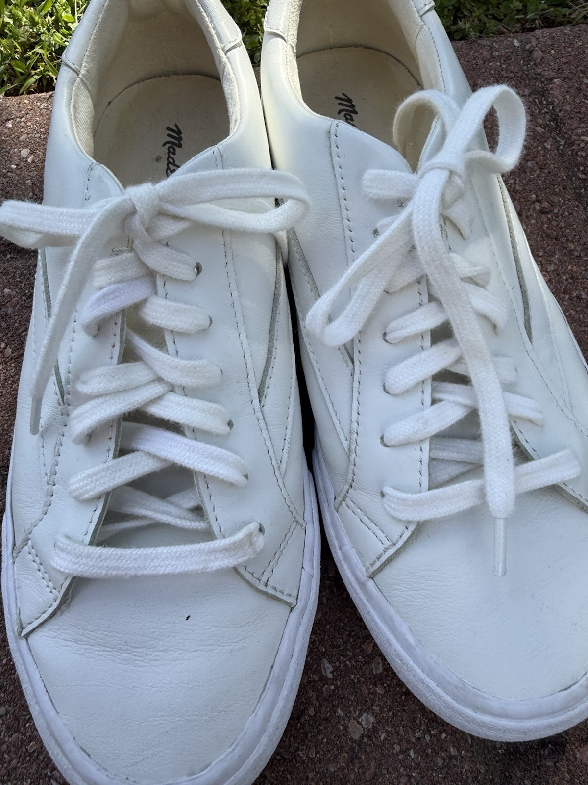 Madewell White Sidewalk Low Top 100% Leather Classic Streetwear Sneakers Size 8