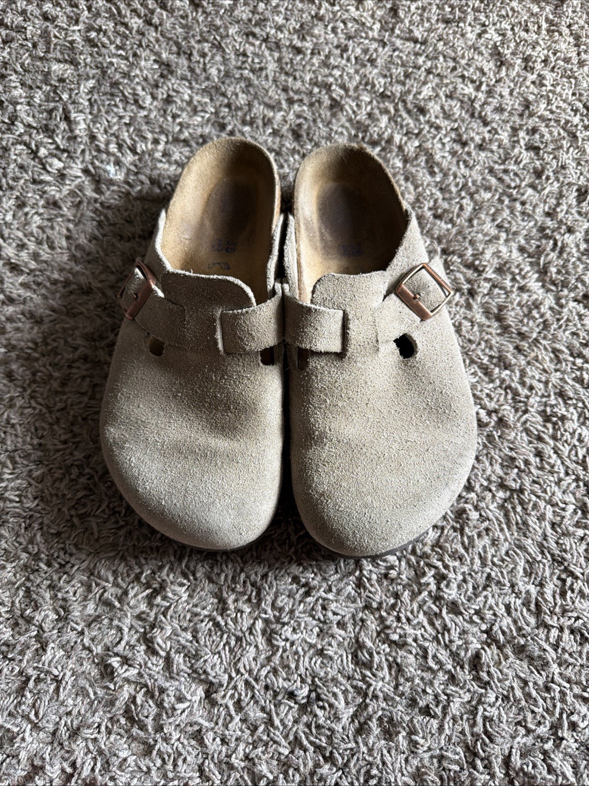 Birkenstock EU 38 Boston Taupe Suede Clog Size Women’s 7-7.5