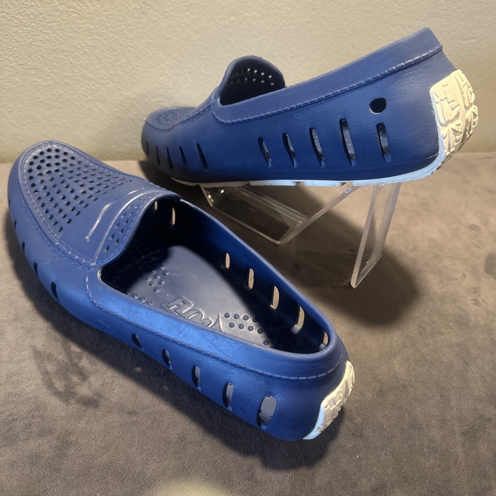 Floafers, Men’s Country Club Driving Or Water Shoes, Size 9 In Navy Blue