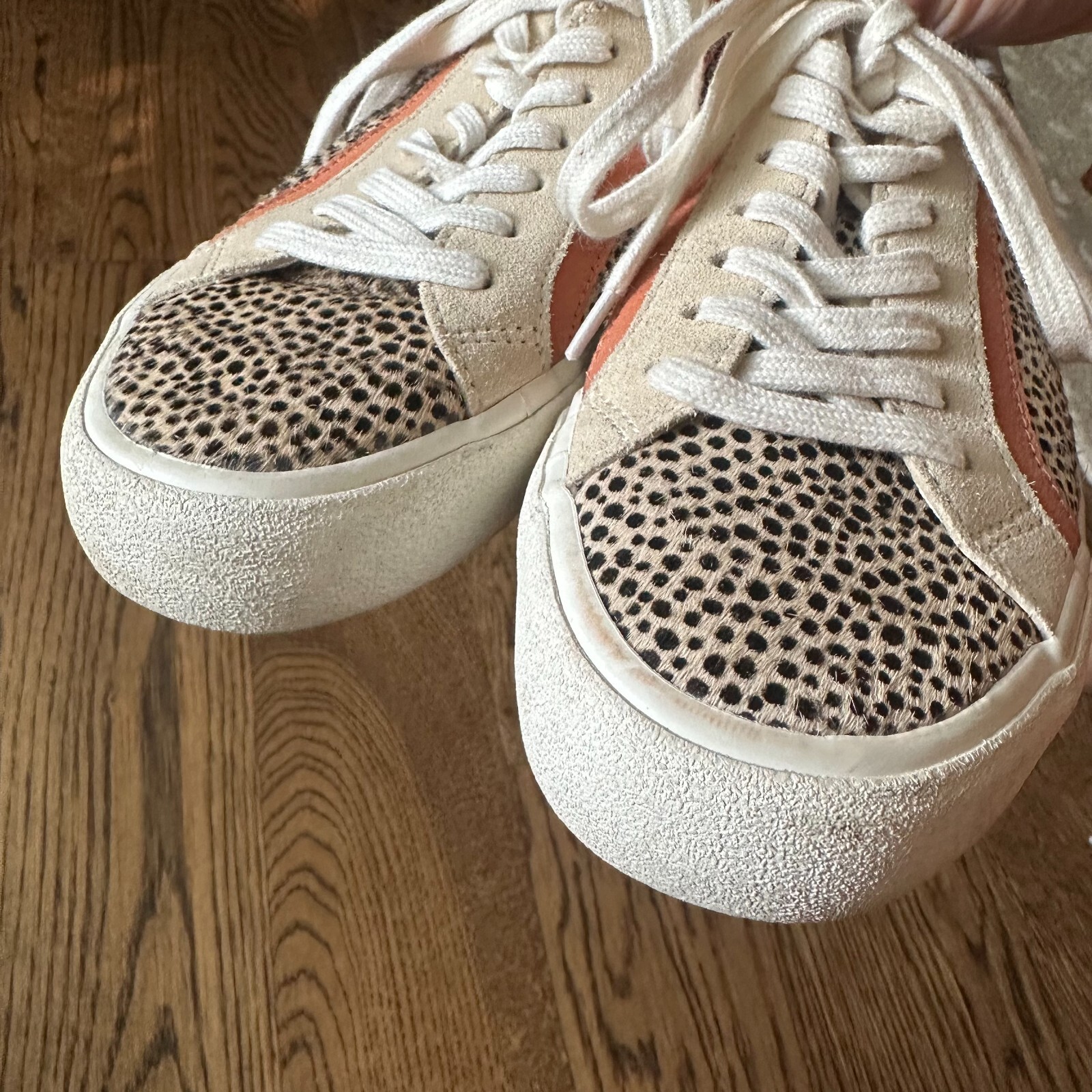 Madewell Sidewalk Shoes Low-Top Sneakers Spotted Calf Hair Leopard Womens 6