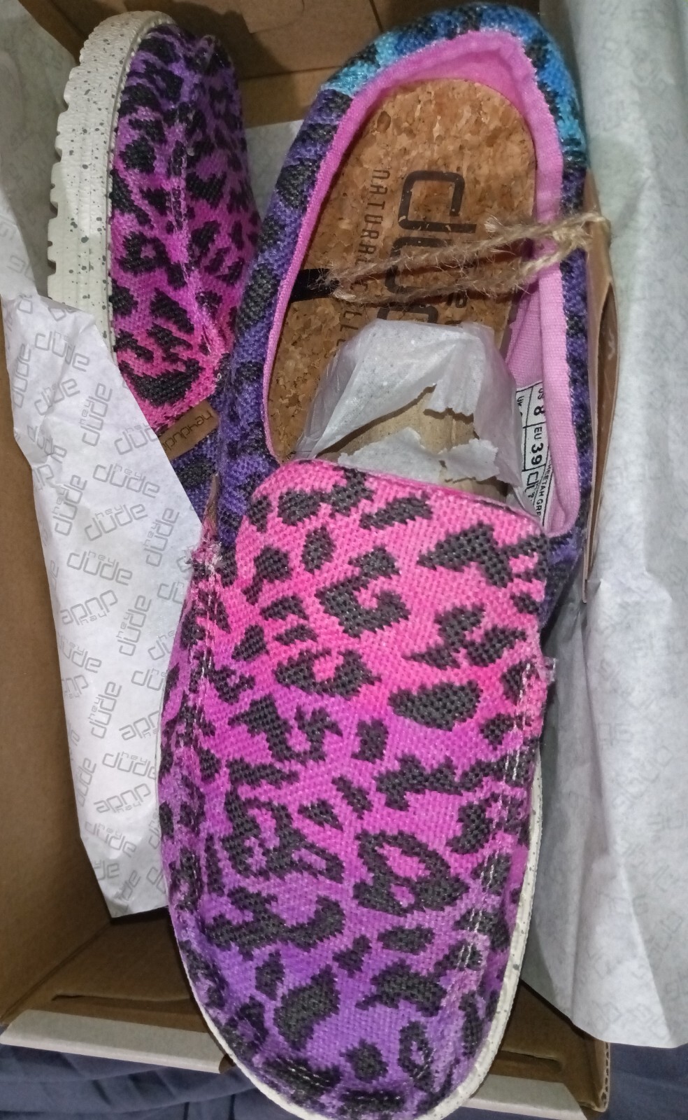 Custom Hand painted Hey Dude Shoes 6 7 8 9 OR SEND YOUR OWN Leopard, tie dye NEW