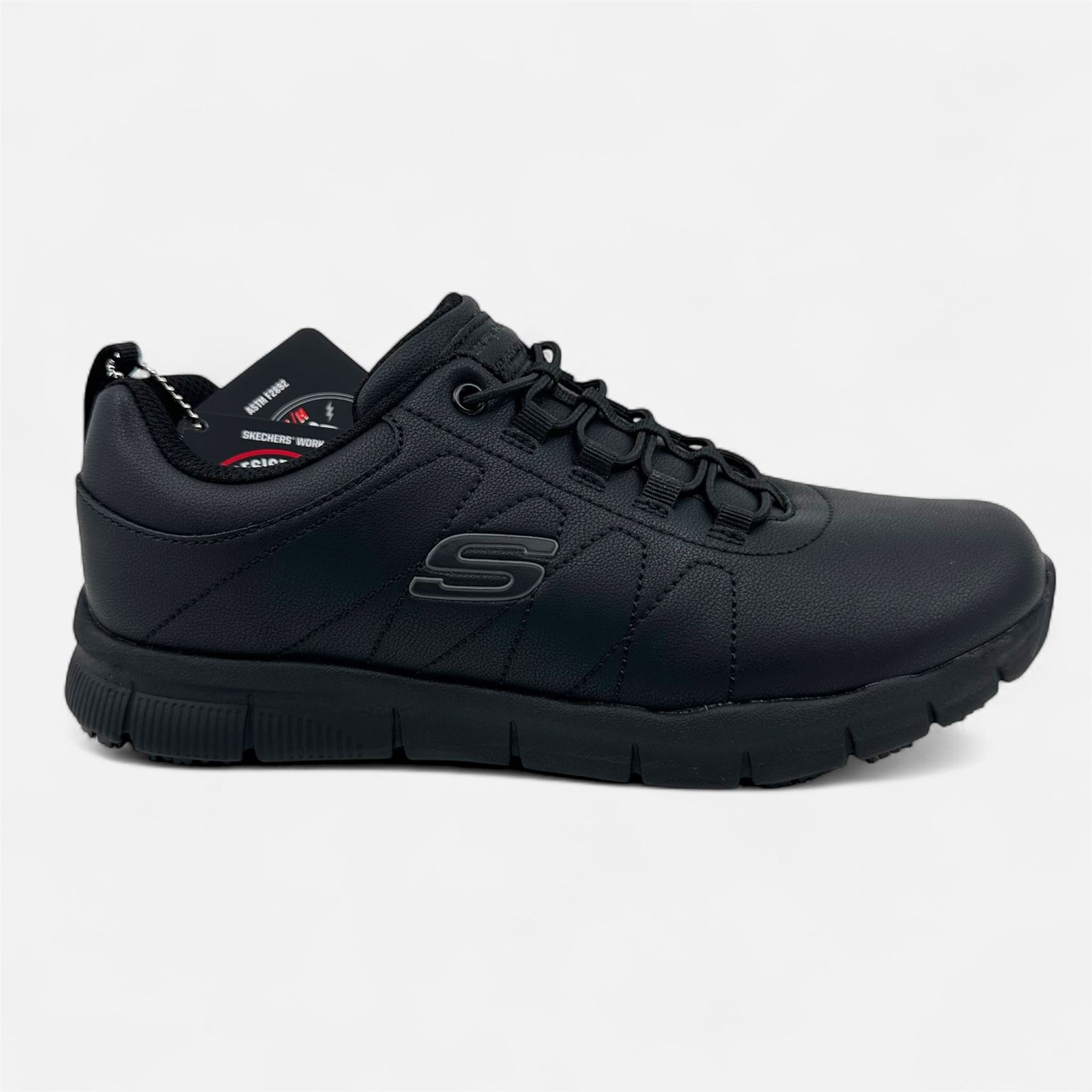 Skechers Nampa Beja Black Womens Electrical Hazard Slip Resistant Sneaker