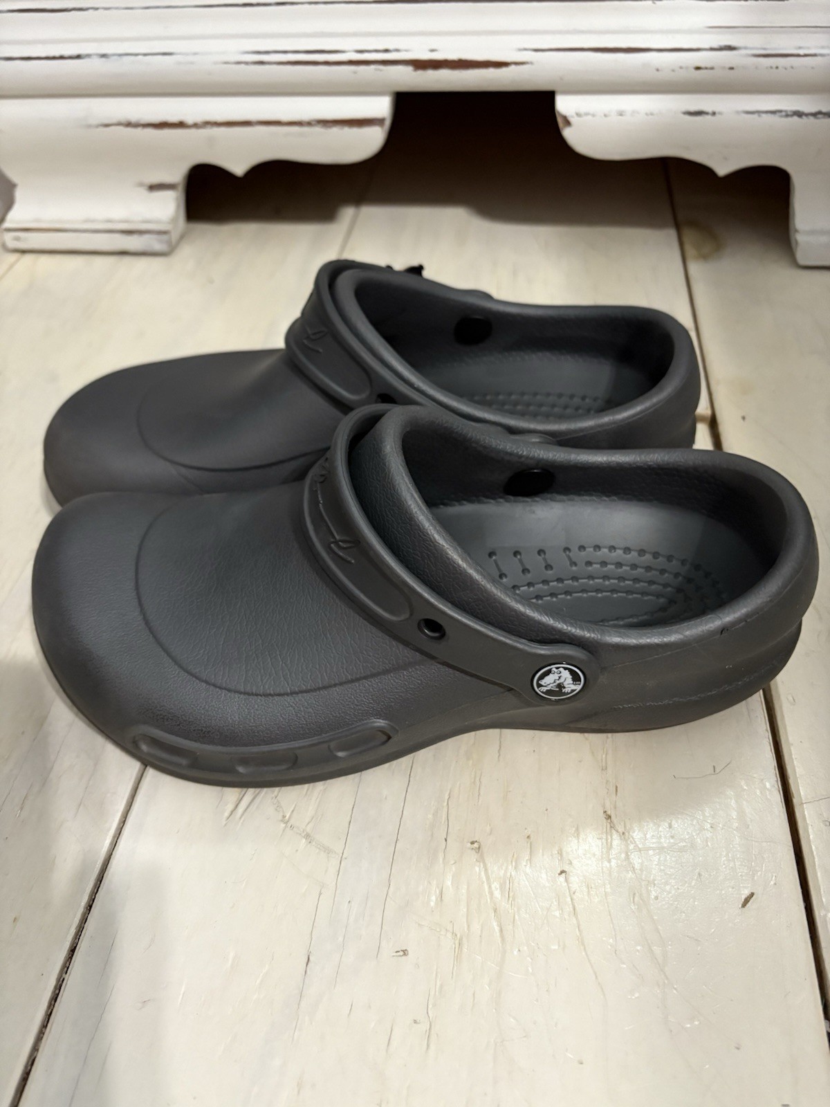 Crocs Bistro Mario Batali Black Kitchen Nurse Slip Resistant Mule Clogs M 7 W 9
