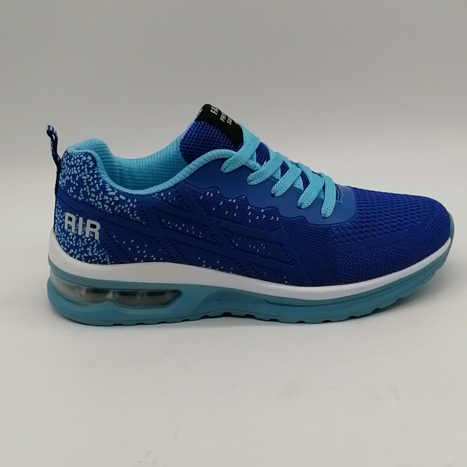 Fashion Shoes Womens Lace Up Sneaker Cushioned Insole Blue Knit Mesh 5.5 NEW
