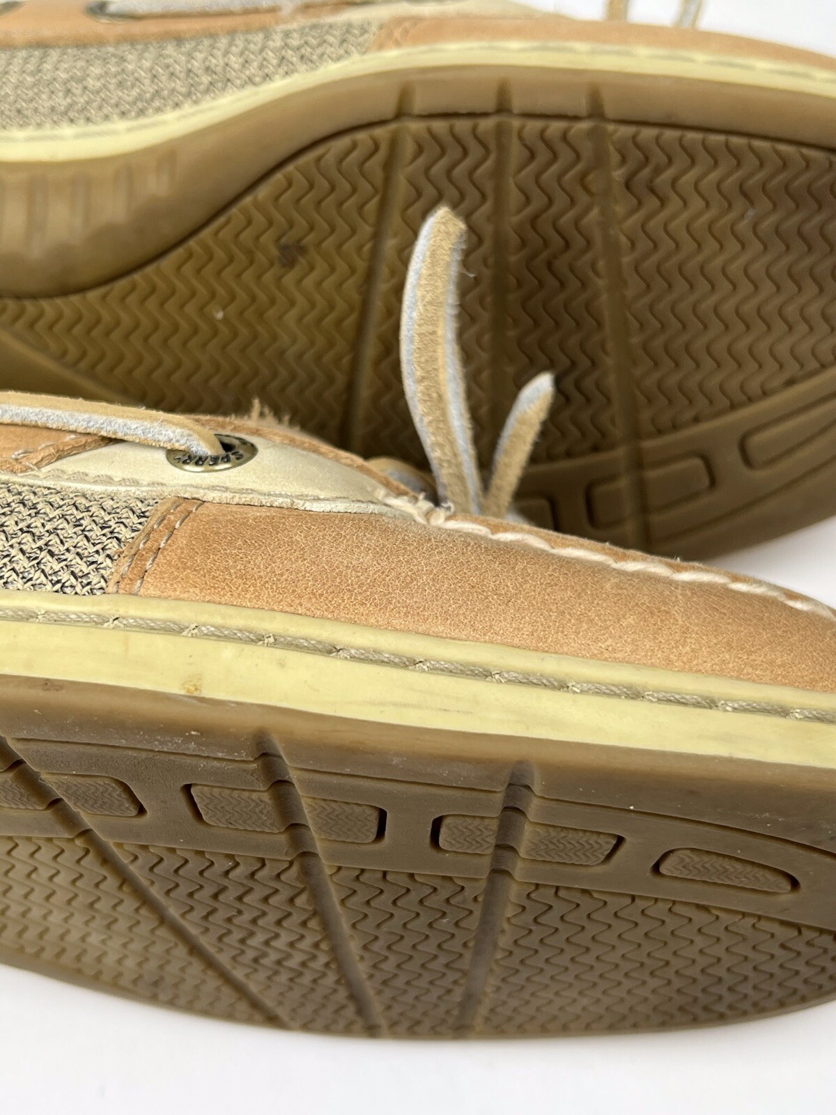 Sperry Top Sider Womens Boat Sole Shoes Linen Oat 9102047 Size 8 G-15 61428
