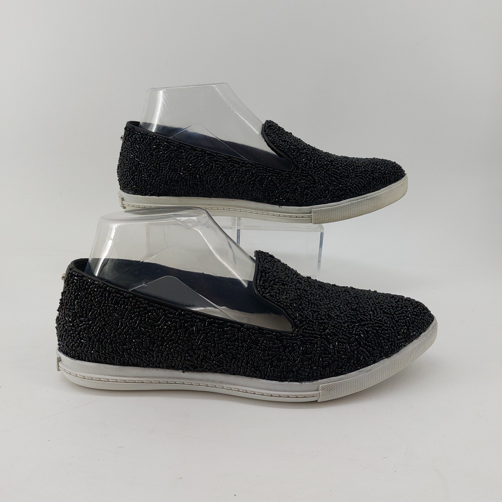 Alice + Olivia Womens Size 9 Beaded EURO 39 Sneaker Shoe Black Leather