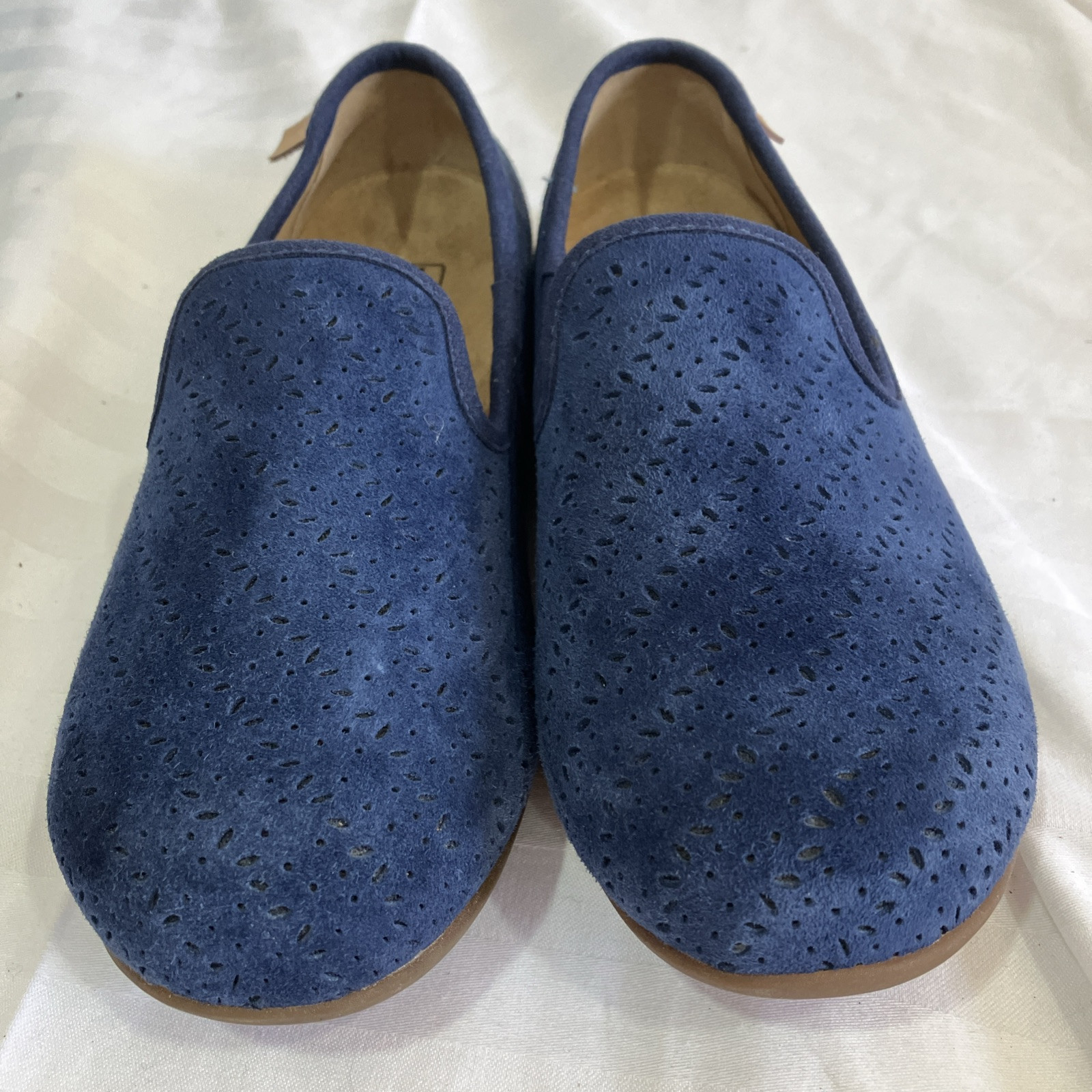 Spenco Women’s Orthotic Bailey Ballet Slip-on Flat Peacock Blue Suede Leather 7D