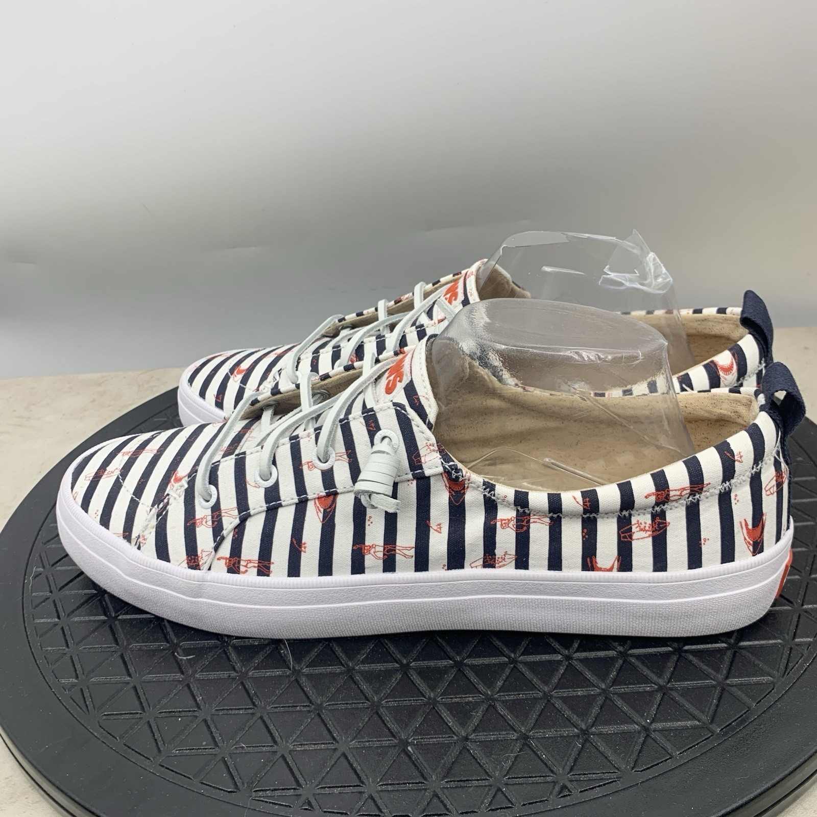 Sperry x Jaws Sneakers Women Size 12 Shoes Blue White Striped Printed Boat