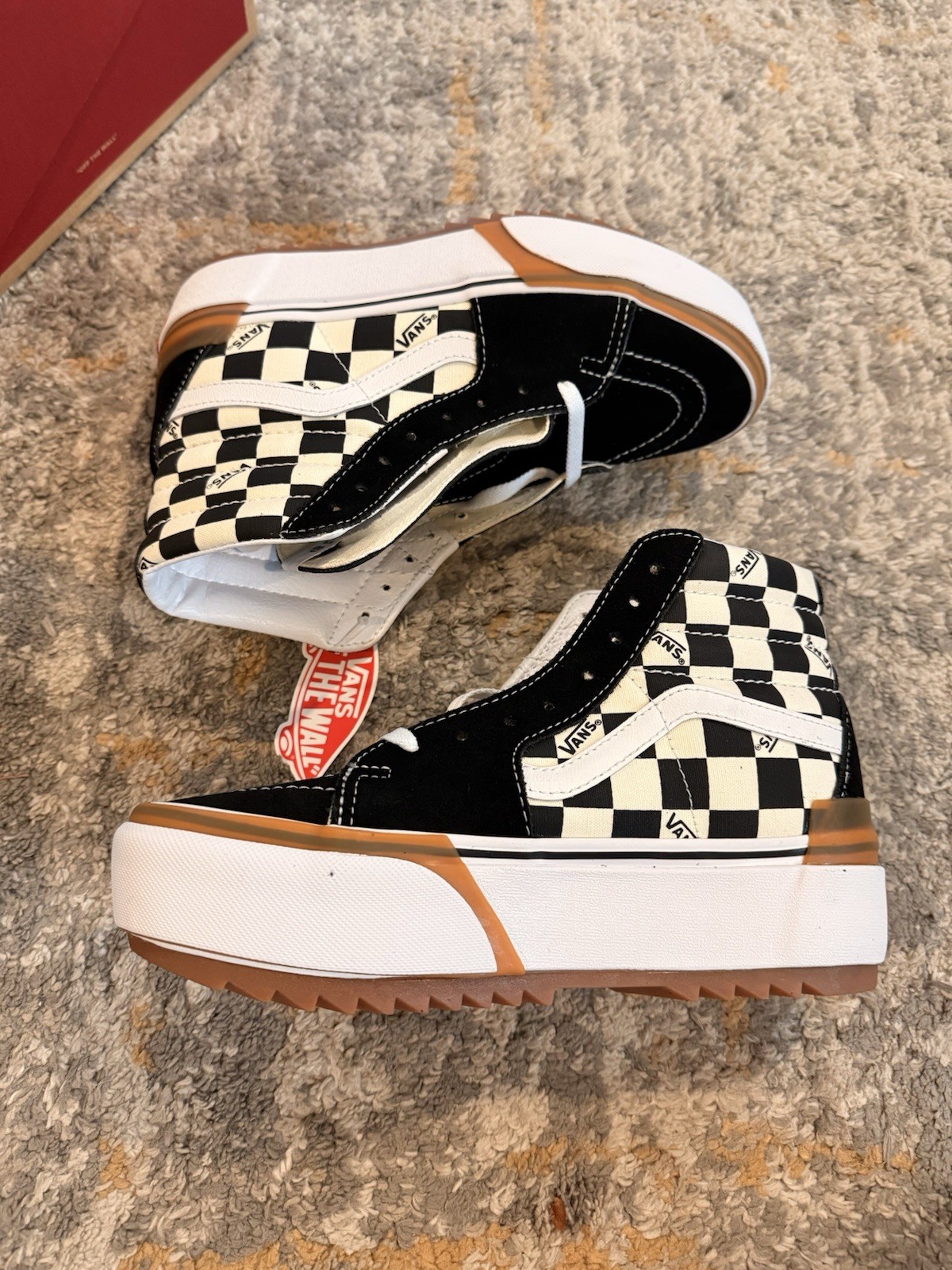 VANS Old Skool SK8-Hi Stacked Checkerboard Shoes Size 7.5 Women’s 6.0 Men’s