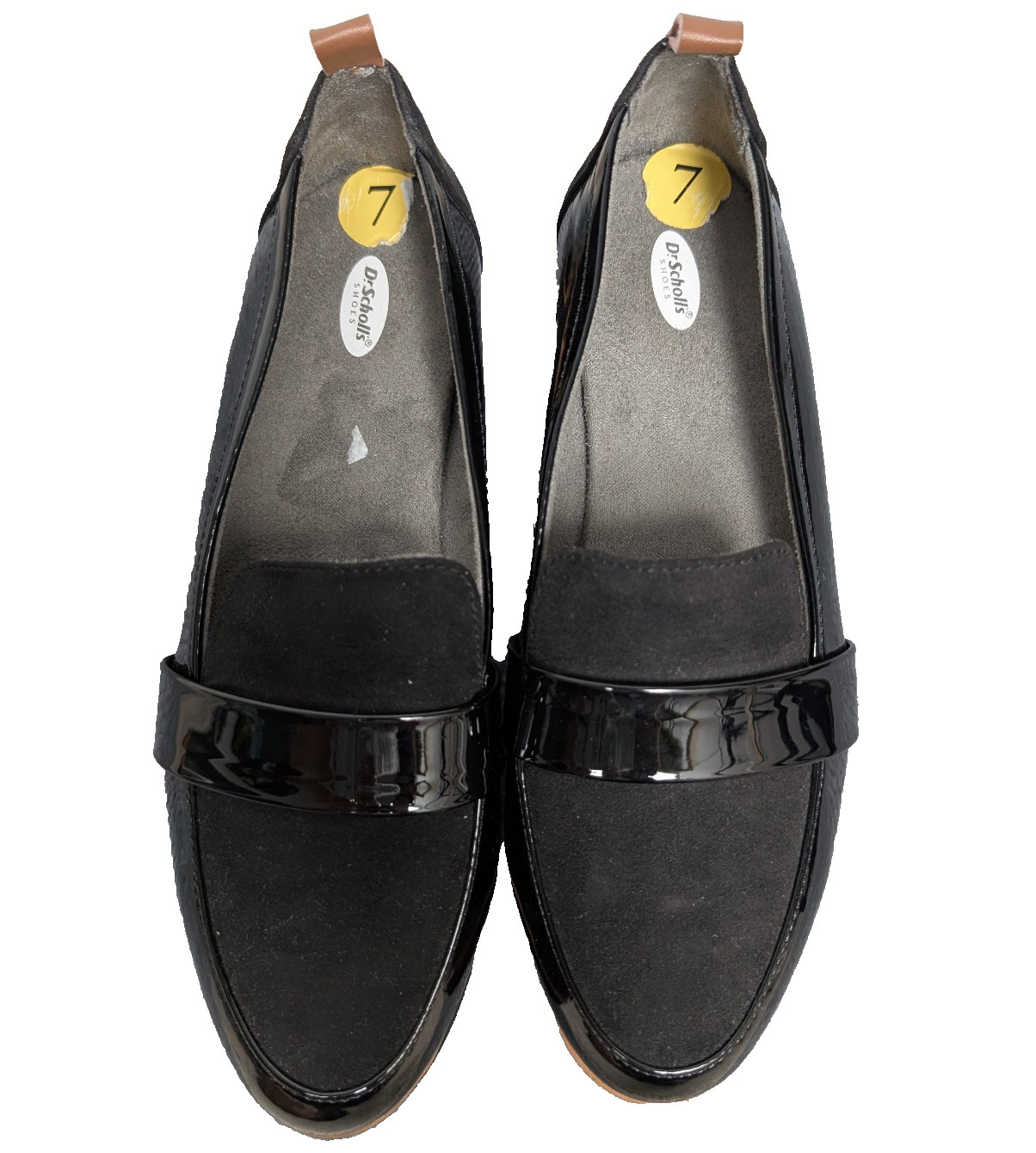 Dr Scholls Patent Loafer Womens 7 Black Preppy Academia Career Comfort Classic