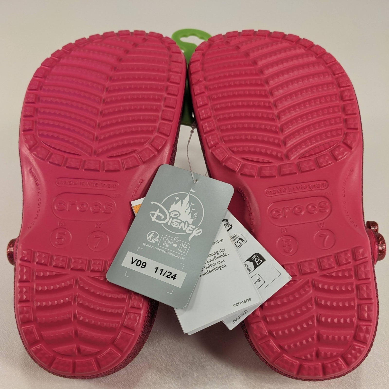Crocs Disney Parks Pink Glitter Mickey Icon Clogs for Adults M5/W7