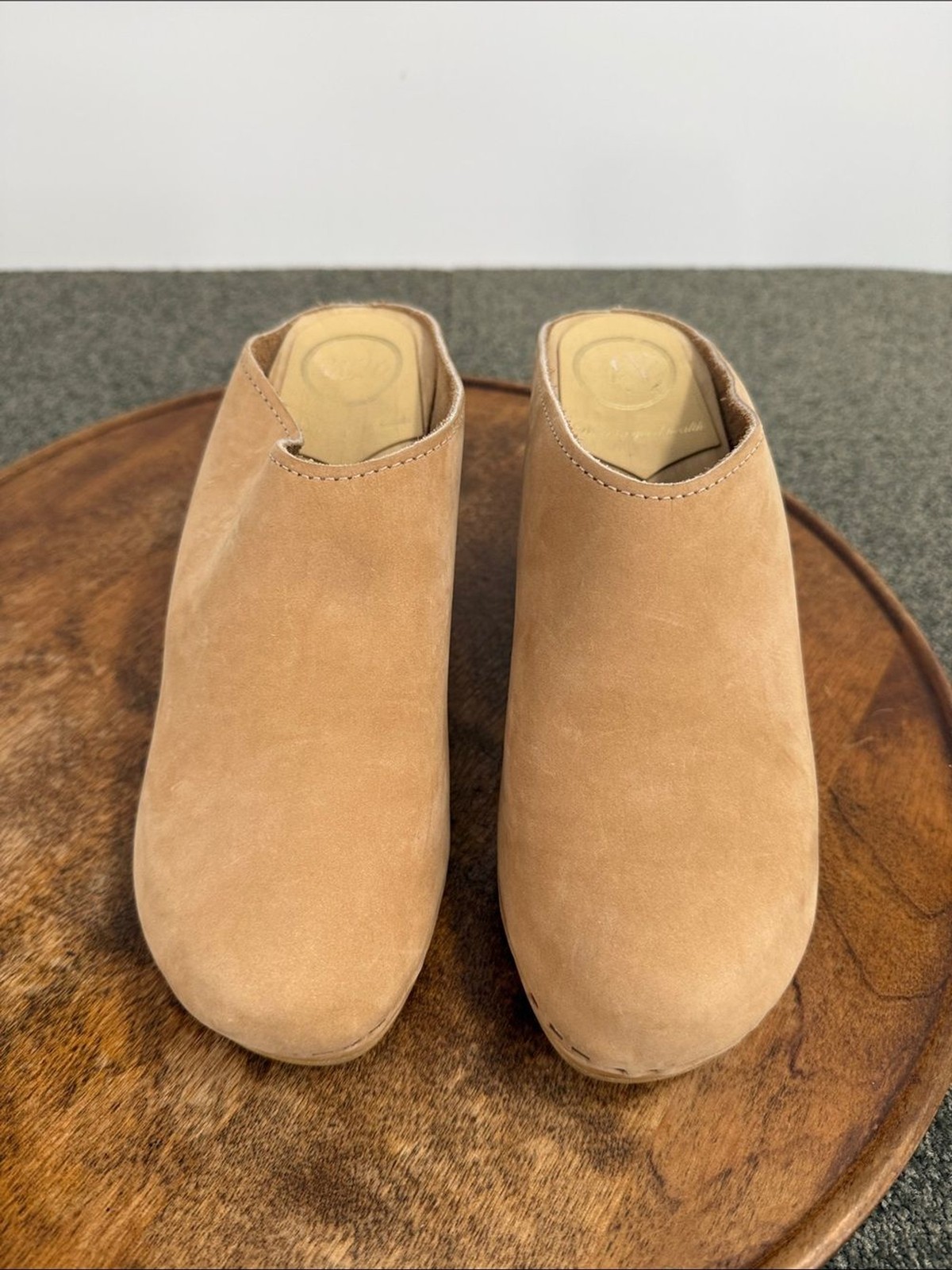 No 6 Shoes Wm 38 Wear in Good Health Bone Leather New School Clog Wedge Handmade