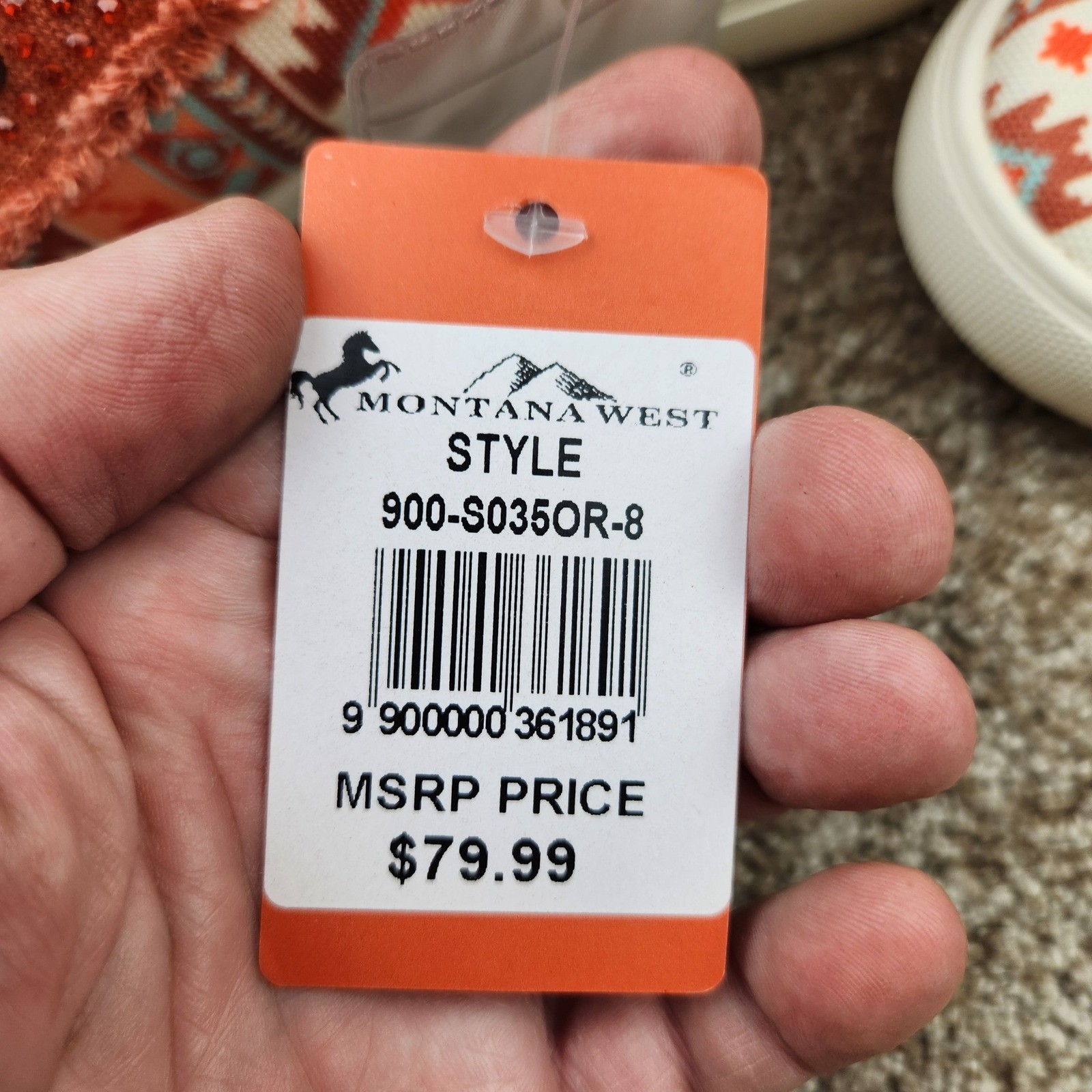 Montana West Womens Orange Southwestern Rhinestone Slip On Sneakers 900-S035OR-8