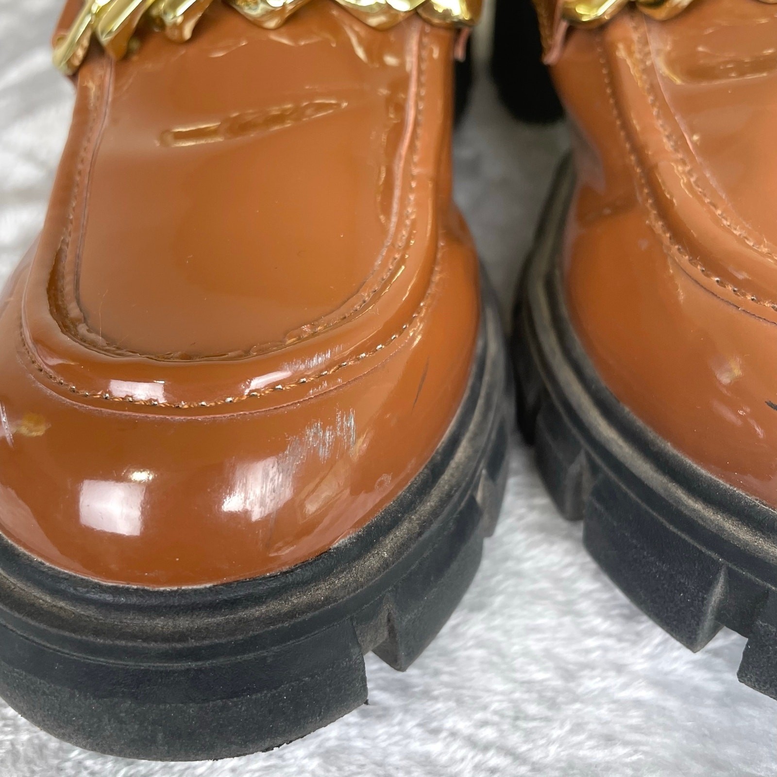 Y2K 90s Madden Girl Loafers Sz 7.5 Brown Chunky Platform Lug Twee Indie Sleeze