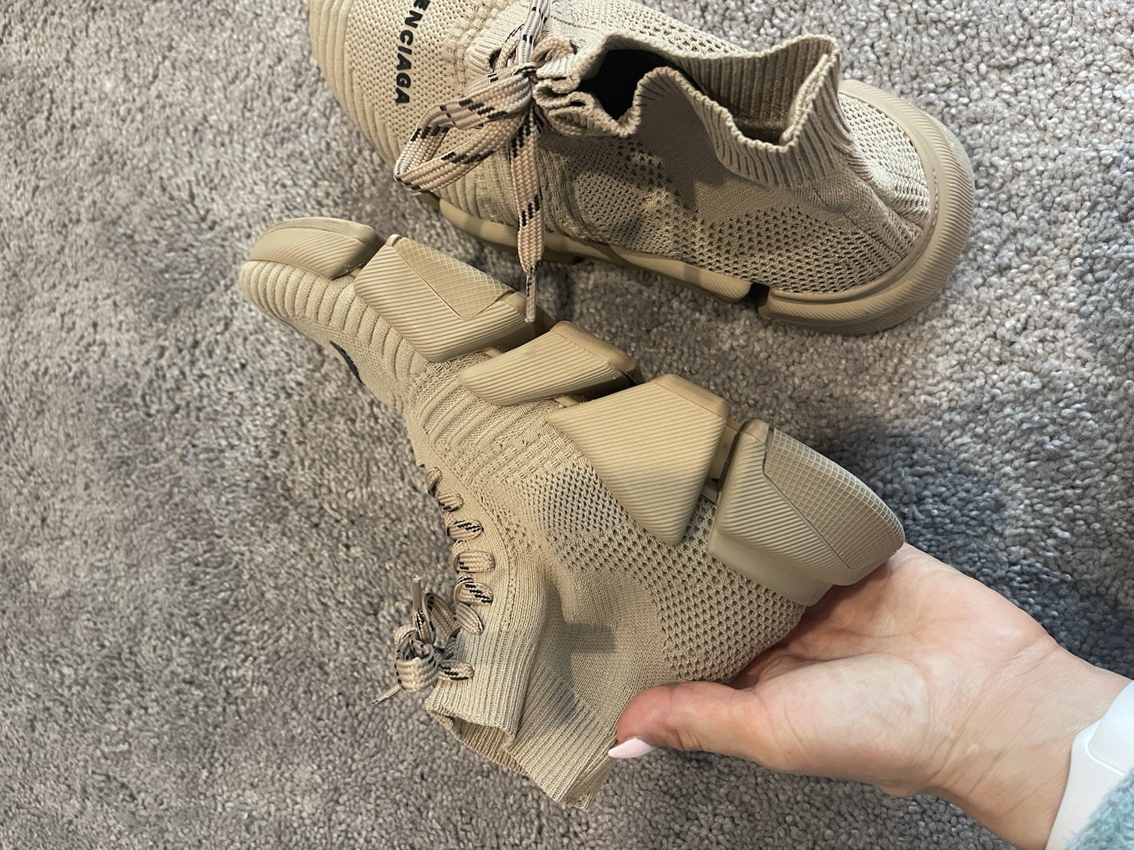 BalenciagaSpeed 2.0 Textured Logo High Top Sneaker Women’s size usa 6
