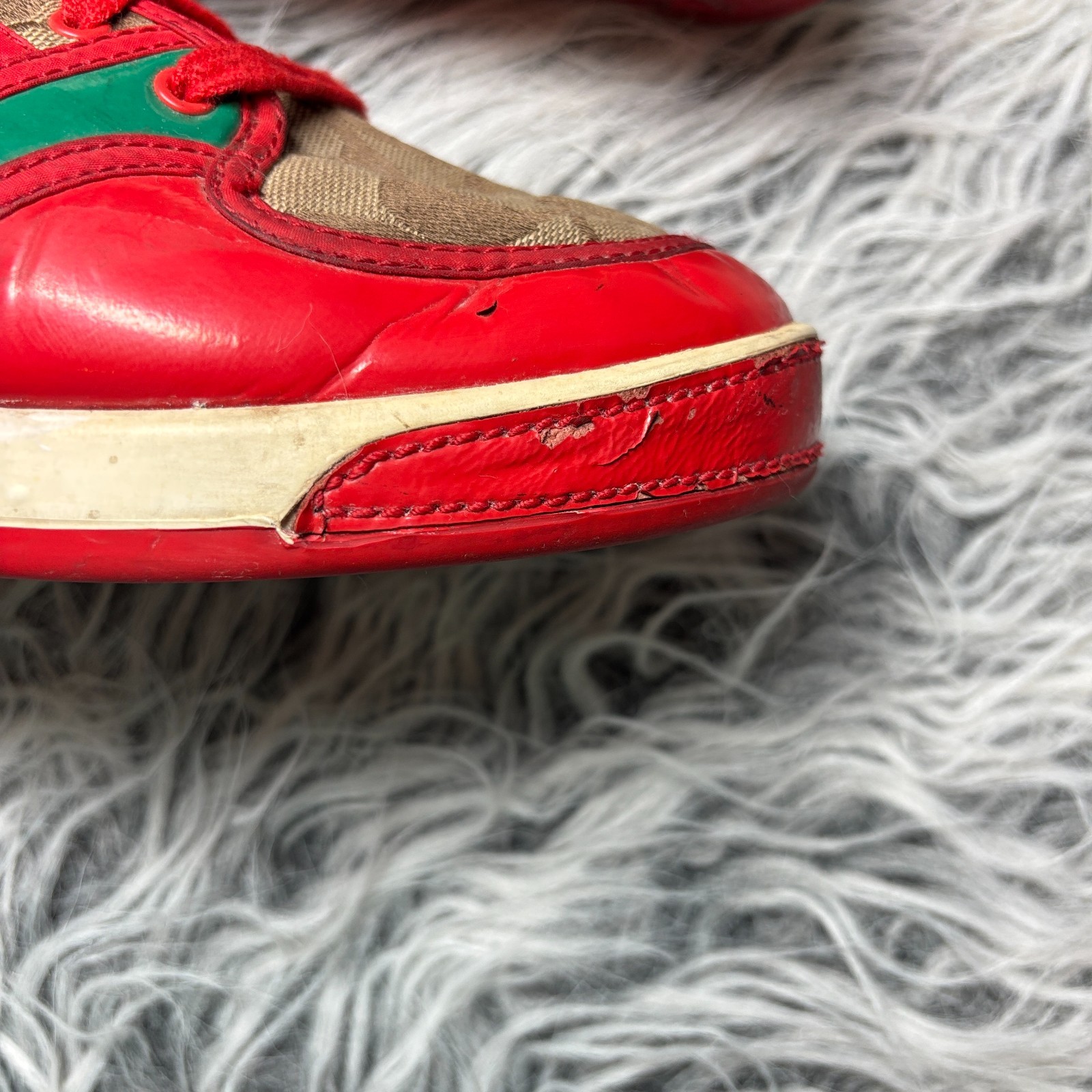 VTG Coach Canvas Leather Sneakers Red Monogram Signature Colorblock US Sz 9.5