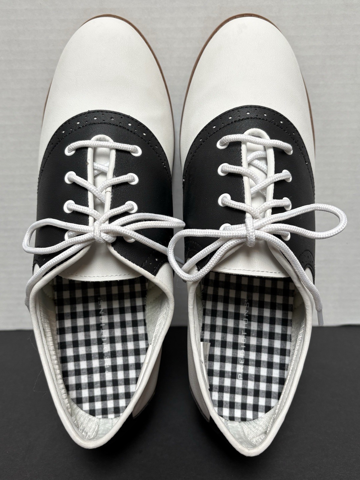PREDICTIONS Women’s 10W SADDLE SHOES Retro 1950’s Oxford Blk & Wht ~ WORN ONCE!