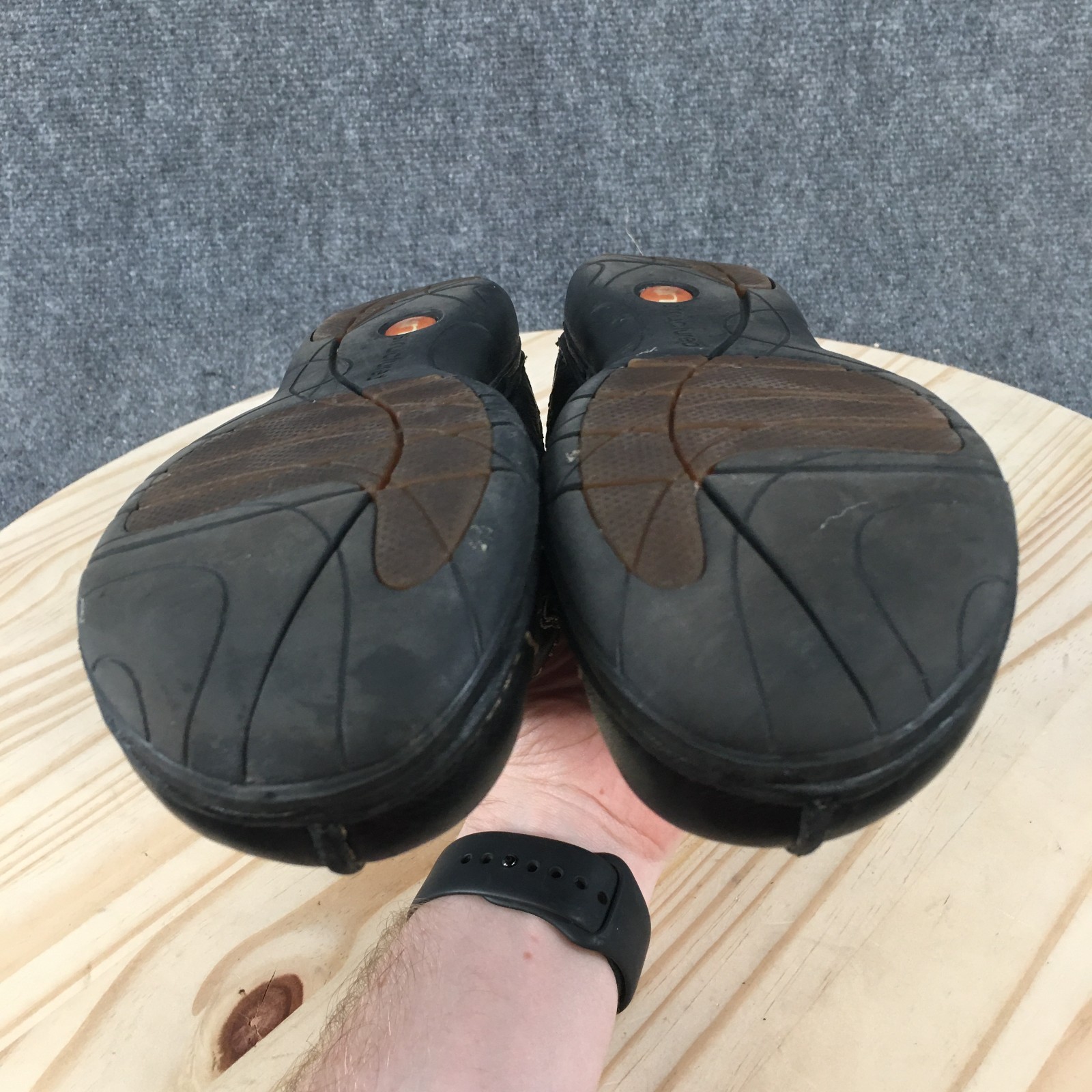 Unstructured Clarks Un Loop Loafer Shoes Womens 8.5 Wide Button Leather Black