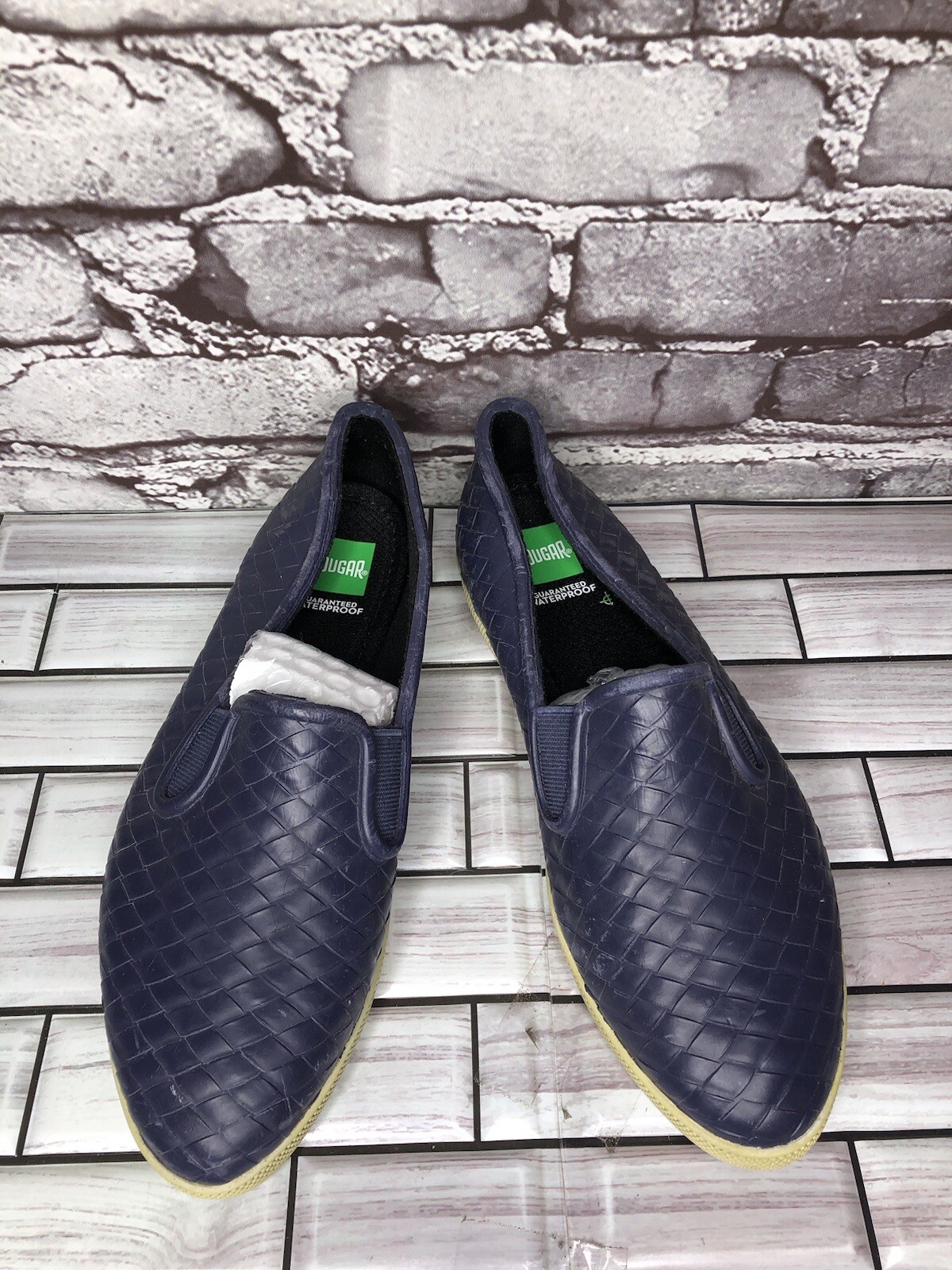 Cougar Blue Woven Leather Waterproof Slip On Casual Shoes Women’s Sz 7M US/38EU