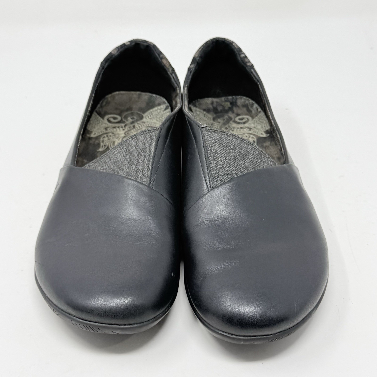 Ahnu Tola Slip On Shoes Womens 9.5 Black Leather Casual Comfort Walking Office