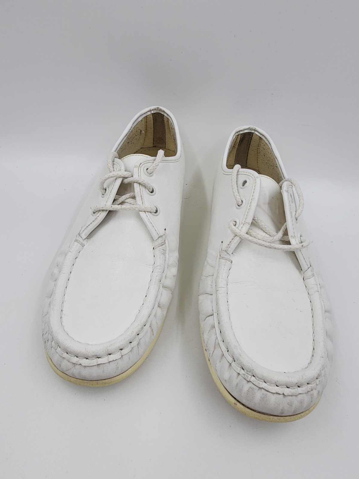 SAS Handsewn Women’s 9M Siesta White Leather Moc Toe Sneakers Walking Nursing