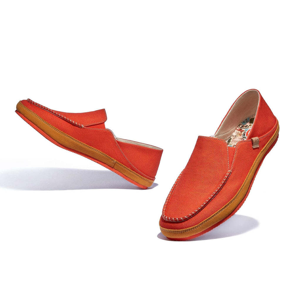 UIN Women’s Espadrilles Canvas Upper Casual Shoes (Formentera 2 -Sunset Red)