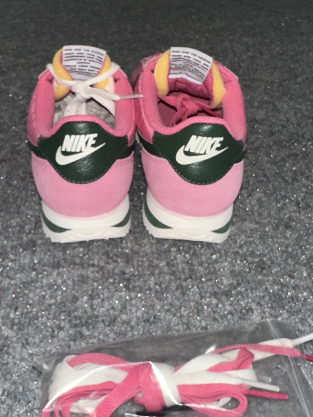Nike Cortez Pink/Black/White Low Top Lace Up Womens Sneaker w/ Extra Laces
