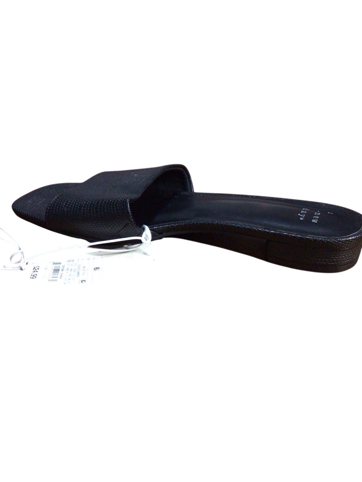 A New Day Women’s Summer Slide Alligator Textured Sandals Black Shoes Size 6.5