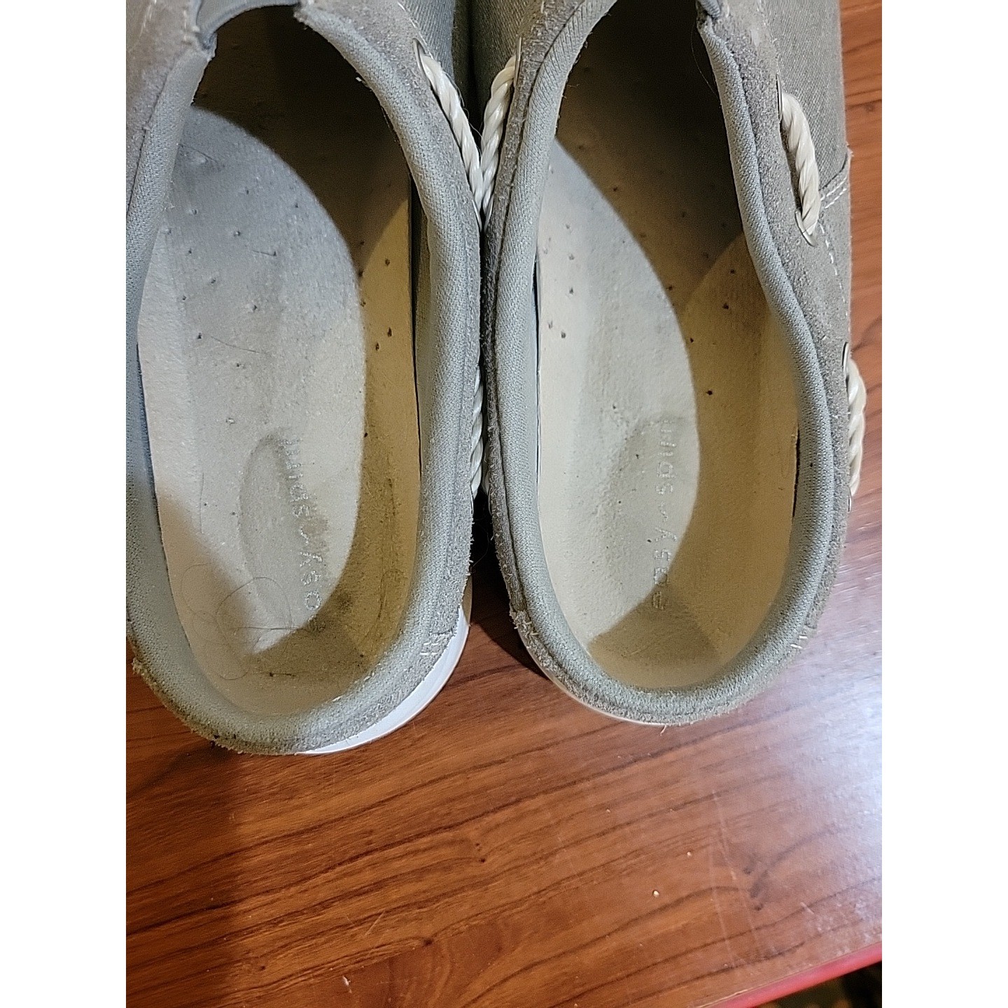 Easy Spirit Traveltime Gray Suede Textile Slip On Mules Clogs Shoes Women Size 7