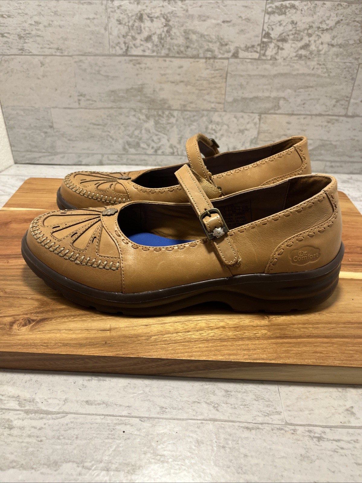 Dr Comfort Paradise Women’s Sz 8.5 M Saddle Tan Leather Diabetic MJ Shoes – NEW